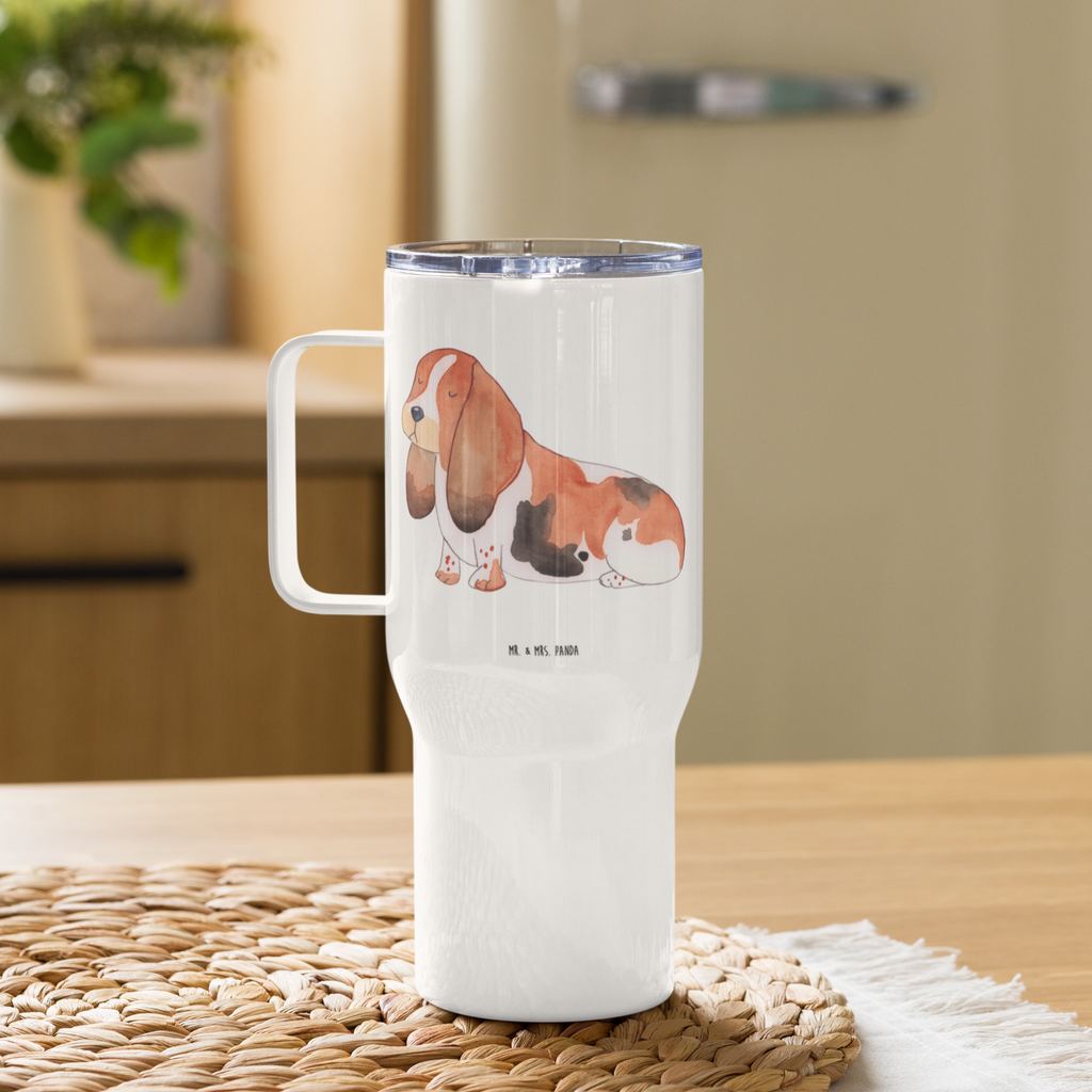 XXL Thermobecher Hund Basset Hound Thermobecher, XL Thermobecher, Reisebecher, XL Reisetasse, Großer Thermobecher, Autobecher, Jumbo Becher, Hund, Hundemotiv, Haustier, Hunderasse, Tierliebhaber, Hundebesitzer, Sprüche, Basset Hound, Basset, Hundeliebe, kinderlos