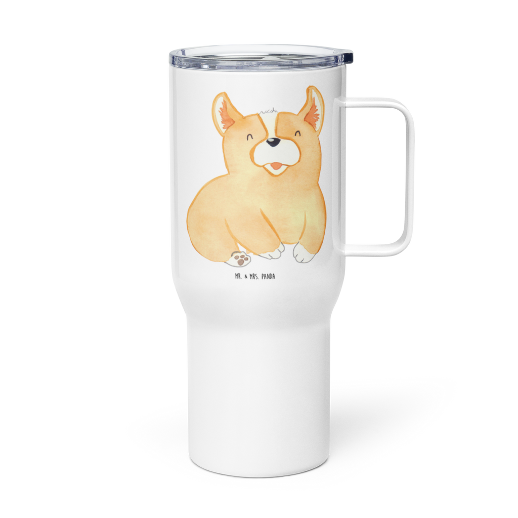 XXL Thermobecher Corgie Thermobecher, XL Thermobecher, Reisebecher, XL Reisetasse, Großer Thermobecher, Autobecher, Jumbo Becher, Hund, Hundemotiv, Haustier, Hunderasse, Tierliebhaber, Hundebesitzer, Sprüche, Corgie, Welsh Corgie Pembroke, britisch, Motivation, Spruch, Hundespruch, Lebensfreude