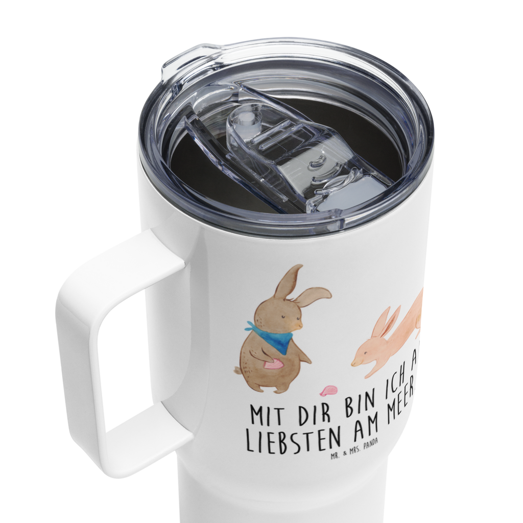 XXL Thermobecher Hasen Muschel Thermobecher, XL Thermobecher, Reisebecher, XL Reisetasse, Großer Thermobecher, Autobecher, Jumbo Becher, Familie, Vatertag, Muttertag, Bruder, Schwester, Mama, Papa, Oma, Opa, Hasen, beste Freundin, Freundin, Freundinnen, best friends, BFF, Muscheln sammeln, Muscheln, Meer