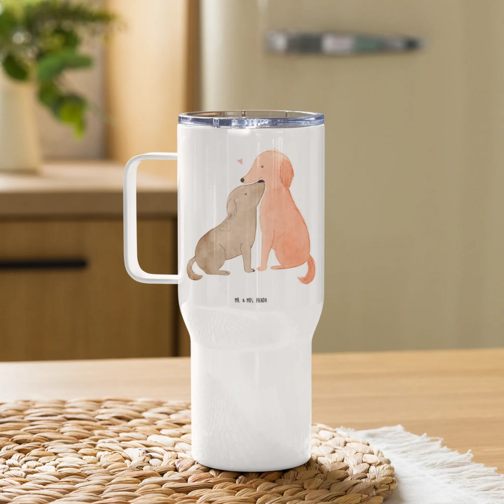 XXL Thermobecher Hunde Liebe Thermobecher, XL Thermobecher, Reisebecher, XL Reisetasse, Großer Thermobecher, Autobecher, Jumbo Becher, Hund, Hundemotiv, Haustier, Hunderasse, Tierliebhaber, Hundebesitzer, Sprüche, Liebe, Hund. Hunde, Kuss, Vertrauen, Kuscheln, Herz