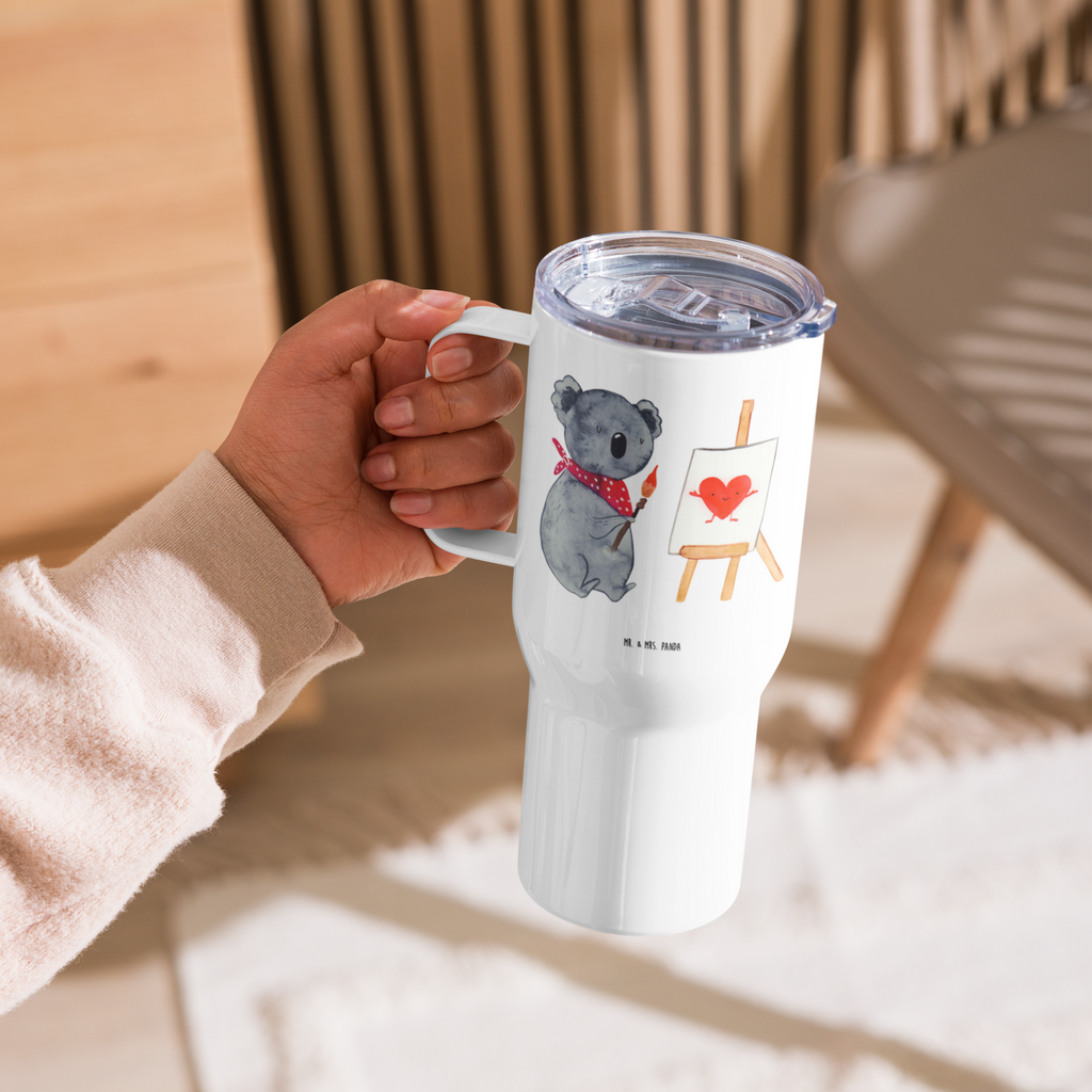 XXL Thermobecher Koala Künstler Thermobecher, XL Thermobecher, Reisebecher, XL Reisetasse, Großer Thermobecher, Autobecher, Jumbo Becher, Koala, Koalabär, Liebe, Liebensbeweis, Liebesgeschenk, Gefühle, Künstler, zeichnen