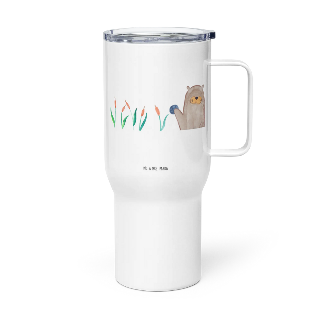 XXL Thermobecher Otter Stein Thermobecher, XL Thermobecher, Reisebecher, XL Reisetasse, Großer Thermobecher, Autobecher, Jumbo Becher, Otter, Fischotter, Seeotter, Otter Seeotter See Otter