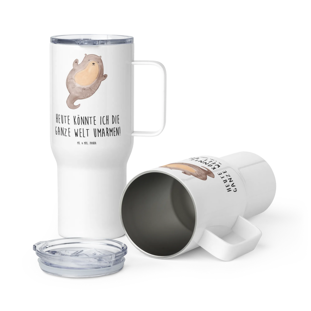 XXL Thermobecher Otter Umarmen Thermobecher, XL Thermobecher, Reisebecher, XL Reisetasse, Großer Thermobecher, Autobecher, Jumbo Becher, Otter, Fischotter, Seeotter, Otter Seeotter See Otter