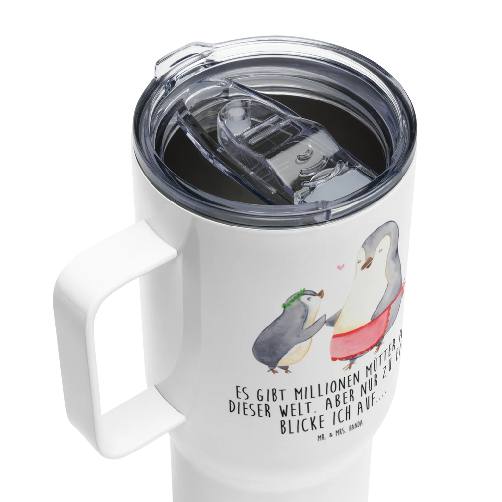 XXL Thermobecher Pinguin mit Kind Thermobecher, XL Thermobecher, Reisebecher, XL Reisetasse, Großer Thermobecher, Autobecher, Jumbo Becher, Familie, Vatertag, Muttertag, Bruder, Schwester, Mama, Papa, Oma, Opa, Geschenk, Mami, Mutti, Mutter, Geburststag