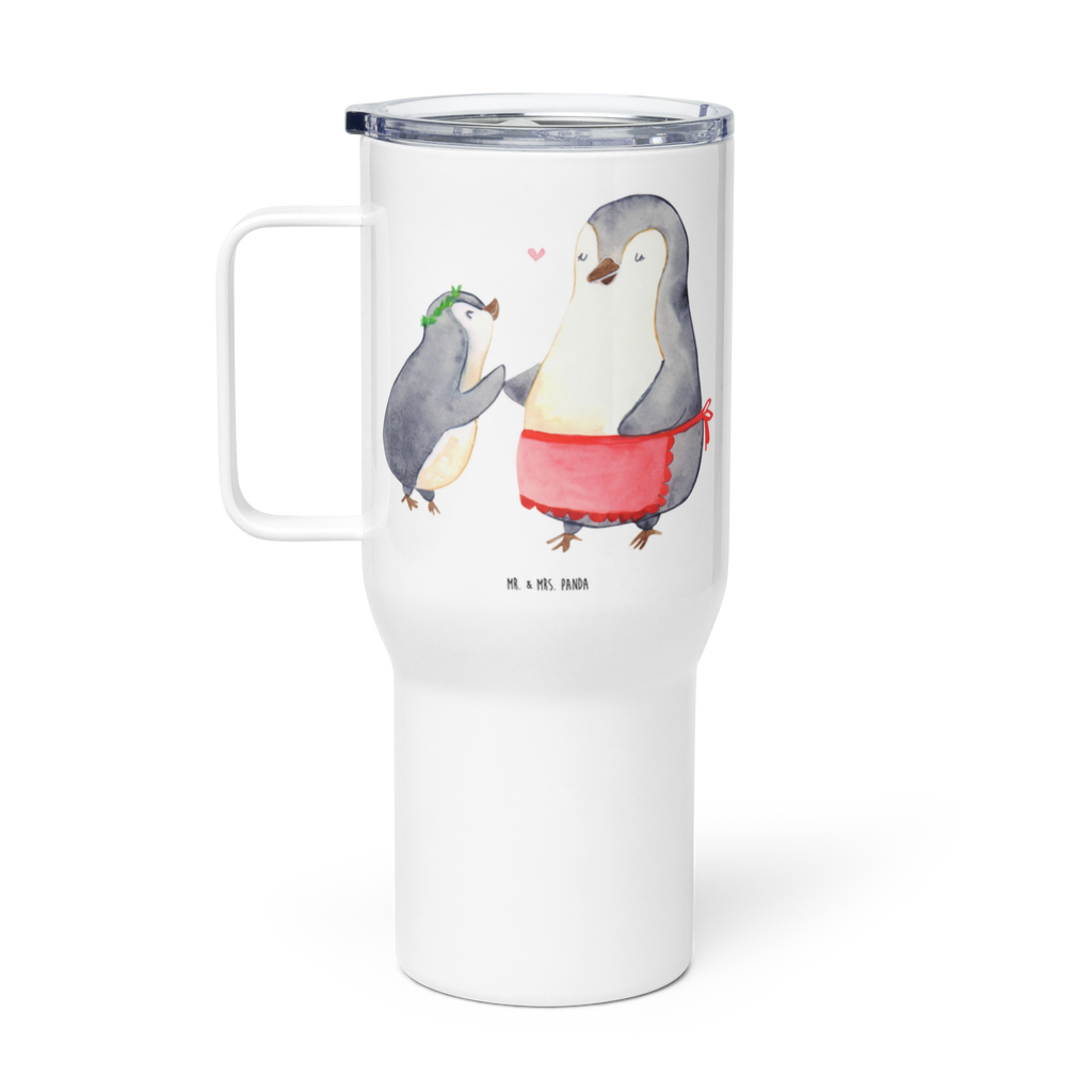 XXL Thermobecher Pinguin mit Kind Thermobecher, XL Thermobecher, Reisebecher, XL Reisetasse, Großer Thermobecher, Autobecher, Jumbo Becher, Familie, Vatertag, Muttertag, Bruder, Schwester, Mama, Papa, Oma, Opa, Geschenk, Mami, Mutti, Mutter, Geburststag