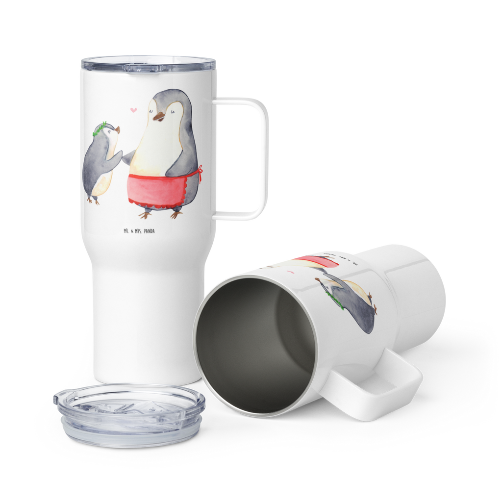 XXL Thermobecher Pinguin mit Kind Thermobecher, XL Thermobecher, Reisebecher, XL Reisetasse, Großer Thermobecher, Autobecher, Jumbo Becher, Familie, Vatertag, Muttertag, Bruder, Schwester, Mama, Papa, Oma, Opa, Geschenk, Mami, Mutti, Mutter, Geburststag