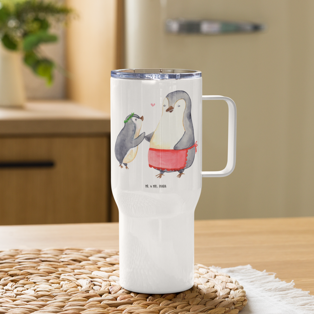 XXL Thermobecher Pinguin mit Kind Thermobecher, XL Thermobecher, Reisebecher, XL Reisetasse, Großer Thermobecher, Autobecher, Jumbo Becher, Familie, Vatertag, Muttertag, Bruder, Schwester, Mama, Papa, Oma, Opa, Geschenk, Mami, Mutti, Mutter, Geburststag