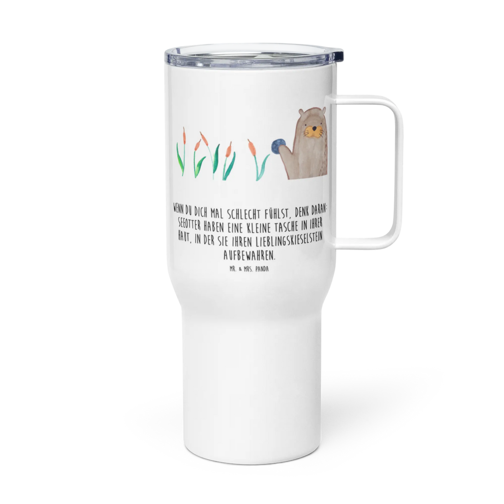 XXL Thermobecher Otter Stein Thermobecher, XL Thermobecher, Reisebecher, XL Reisetasse, Großer Thermobecher, Autobecher, Jumbo Becher, Otter, Fischotter, Seeotter, Otter Seeotter See Otter