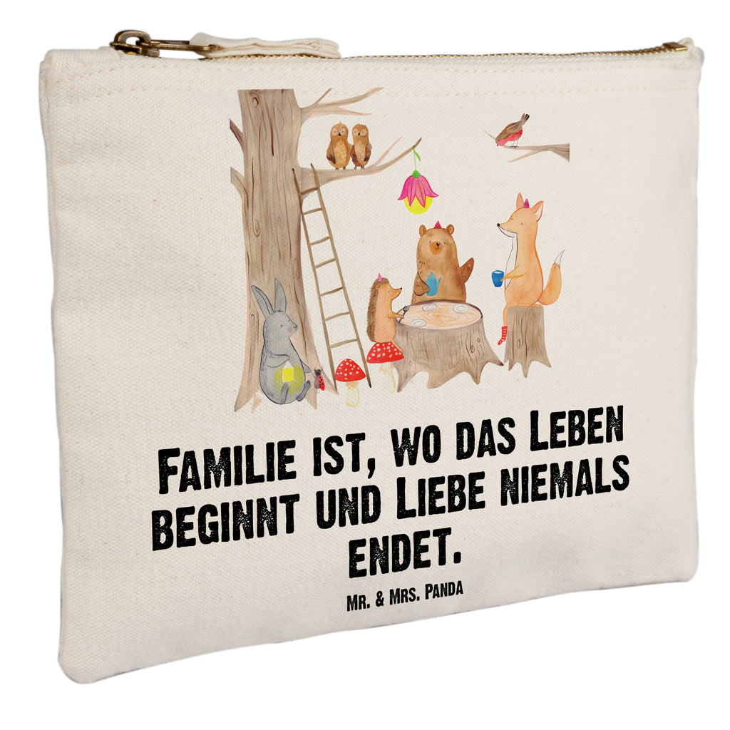 Schminktasche Waldtiere Picknick Schminktasche, Kosmetiktasche, Kosmetikbeutel, Stiftemäppchen, Etui, Federmappe, Makeup, XXL, Schminketui, Kosmetiketui, Schlamperetui, Tiermotive, Gute Laune, lustige Sprüche, Tiere, Waldtiere, Picknick, Wald, Fuchs, Hase, Igel, Maus, Eichhörnchen