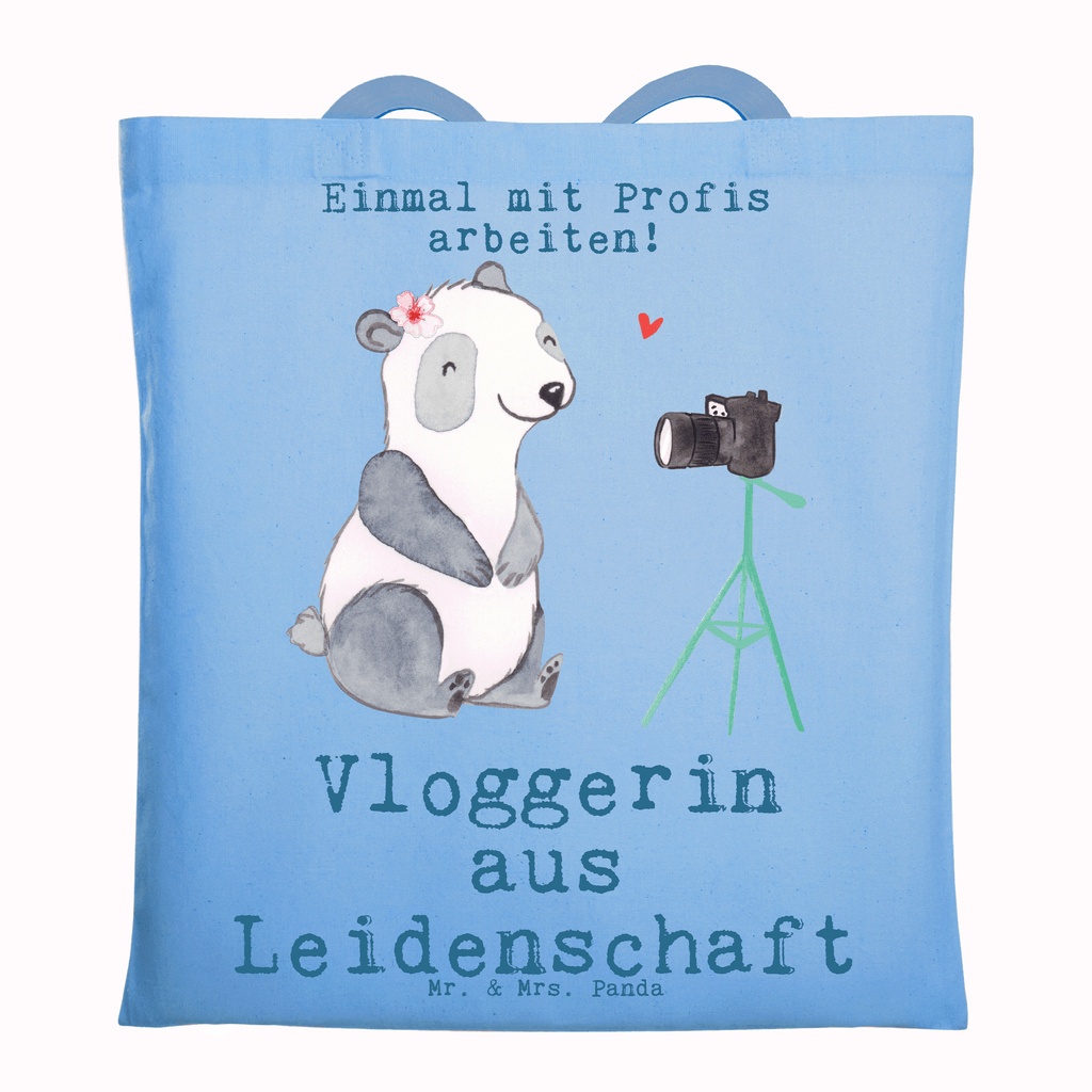 Tragetasche Vloggerin aus Leidenschaft Beuteltasche, Beutel, Einkaufstasche, Jutebeutel, Stoffbeutel, Tasche, Shopper, Umhängetasche, Strandtasche, Schultertasche, Stofftasche, Tragetasche, Badetasche, Jutetasche, Einkaufstüte, Laptoptasche, Beruf, Ausbildung, Jubiläum, Abschied, Rente, Kollege, Kollegin, Geschenk, Schenken, Arbeitskollege, Mitarbeiter, Firma, Danke, Dankeschön