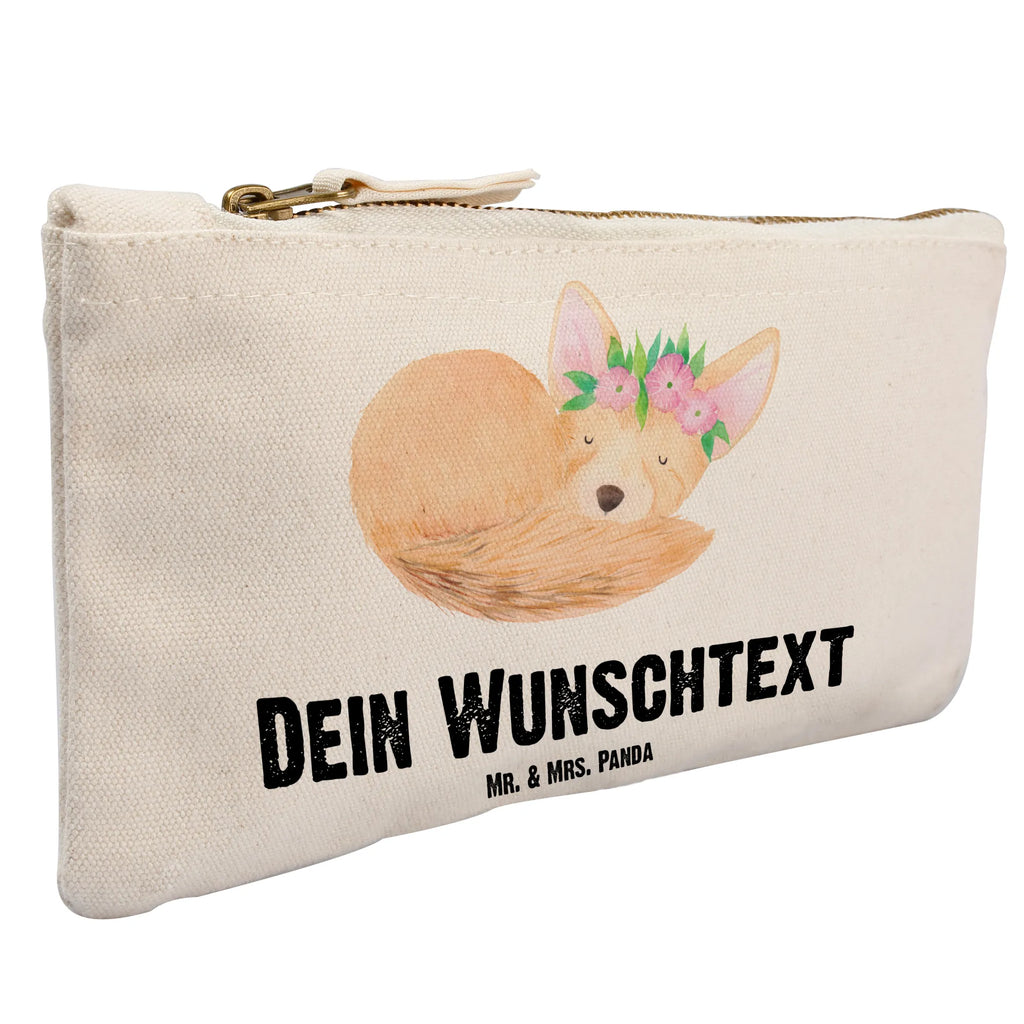 Personalisierte Schminktasche Wüstenfuchs Blumenkranz Personalisierte Schminktasche, Personalisierte Kosmetiktasche, Personalisierter Kosmetikbeutel, Personalisiertes Stiftemäppchen, Personalisiertes Etui, Personalisierte Federmappe, Personalisierte Makeup Bag, Personalisiertes Schminketui, Personalisiertes Kosmetiketui, Personalisiertes Schlamperetui, Schminktasche mit Namen, Kosmetiktasche mit Namen, Kosmetikbeutel mit Namen, Stiftemäppchen mit Namen, Etui mit Namen, Federmappe mit Namen, Makeup Bg mit Namen, Schminketui mit Namen, Kosmetiketui mit Namen, Schlamperetui mit Namen, Schminktasche personalisieren, Schminktasche bedrucken, Schminktasche selbst gestalten, Afrika, Wildtiere, Wüste, Wüstenfuchs, Blumen, Blumenkranz, Glücklich