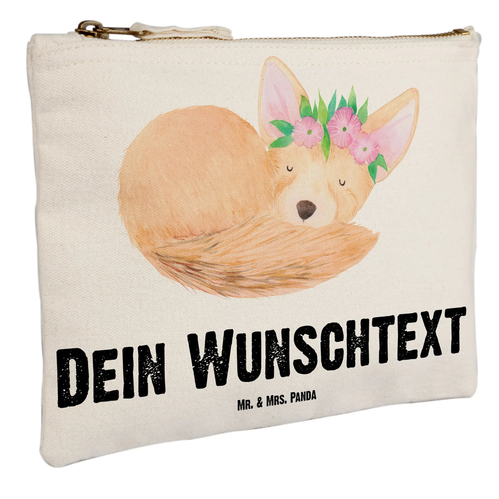 Personalisierte Schminktasche Wüstenfuchs Blumenkranz Personalisierte Schminktasche, Personalisierte Kosmetiktasche, Personalisierter Kosmetikbeutel, Personalisiertes Stiftemäppchen, Personalisiertes Etui, Personalisierte Federmappe, Personalisierte Makeup Bag, Personalisiertes Schminketui, Personalisiertes Kosmetiketui, Personalisiertes Schlamperetui, Schminktasche mit Namen, Kosmetiktasche mit Namen, Kosmetikbeutel mit Namen, Stiftemäppchen mit Namen, Etui mit Namen, Federmappe mit Namen, Makeup Bg mit Namen, Schminketui mit Namen, Kosmetiketui mit Namen, Schlamperetui mit Namen, Schminktasche personalisieren, Schminktasche bedrucken, Schminktasche selbst gestalten, Afrika, Wildtiere, Wüste, Wüstenfuchs, Blumen, Blumenkranz, Glücklich