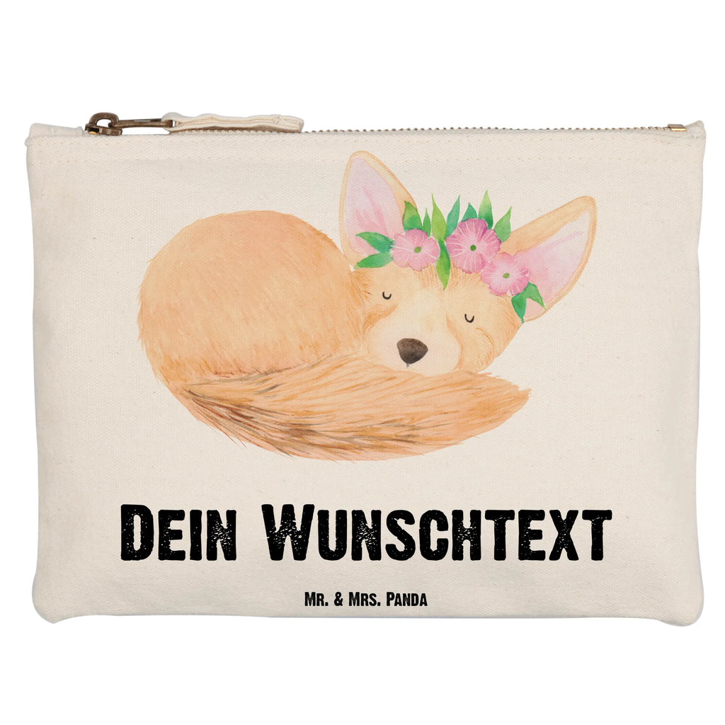 Personalisierte Schminktasche Wüstenfuchs Blumenkranz Personalisierte Schminktasche, Personalisierte Kosmetiktasche, Personalisierter Kosmetikbeutel, Personalisiertes Stiftemäppchen, Personalisiertes Etui, Personalisierte Federmappe, Personalisierte Makeup Bag, Personalisiertes Schminketui, Personalisiertes Kosmetiketui, Personalisiertes Schlamperetui, Schminktasche mit Namen, Kosmetiktasche mit Namen, Kosmetikbeutel mit Namen, Stiftemäppchen mit Namen, Etui mit Namen, Federmappe mit Namen, Makeup Bg mit Namen, Schminketui mit Namen, Kosmetiketui mit Namen, Schlamperetui mit Namen, Schminktasche personalisieren, Schminktasche bedrucken, Schminktasche selbst gestalten, Afrika, Wildtiere, Wüste, Wüstenfuchs, Blumen, Blumenkranz, Glücklich