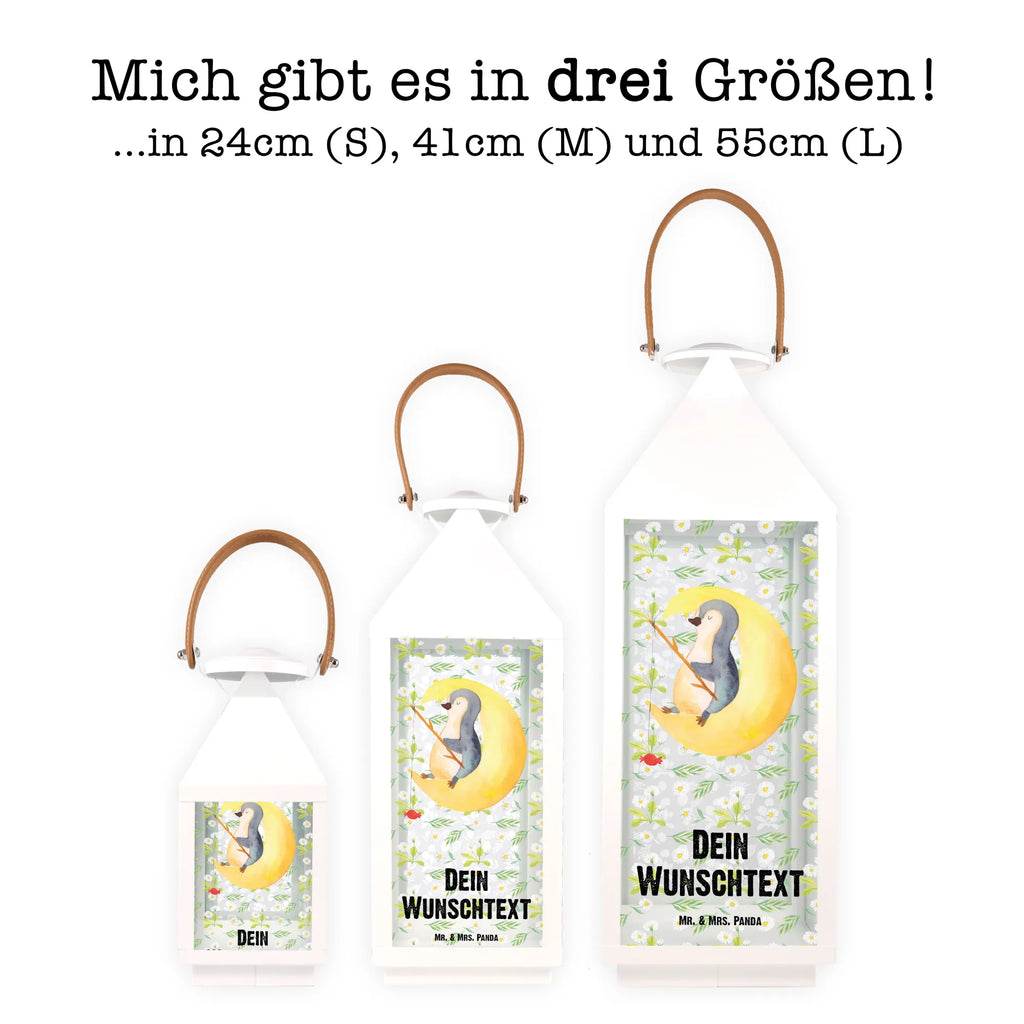 Personalisierte Deko Laterne Pinguin Mond Gartenlampe, Gartenleuchte, Gartendekoration, Gartenlicht, Laterne kleine Laternen, XXL Laternen, Laterne groß, Pinguin, Pinguine, Spruch, schlafen, Nachtruhe, Einschlafen, Schlafzimmer, Schlafstörungen, Gästezimmer