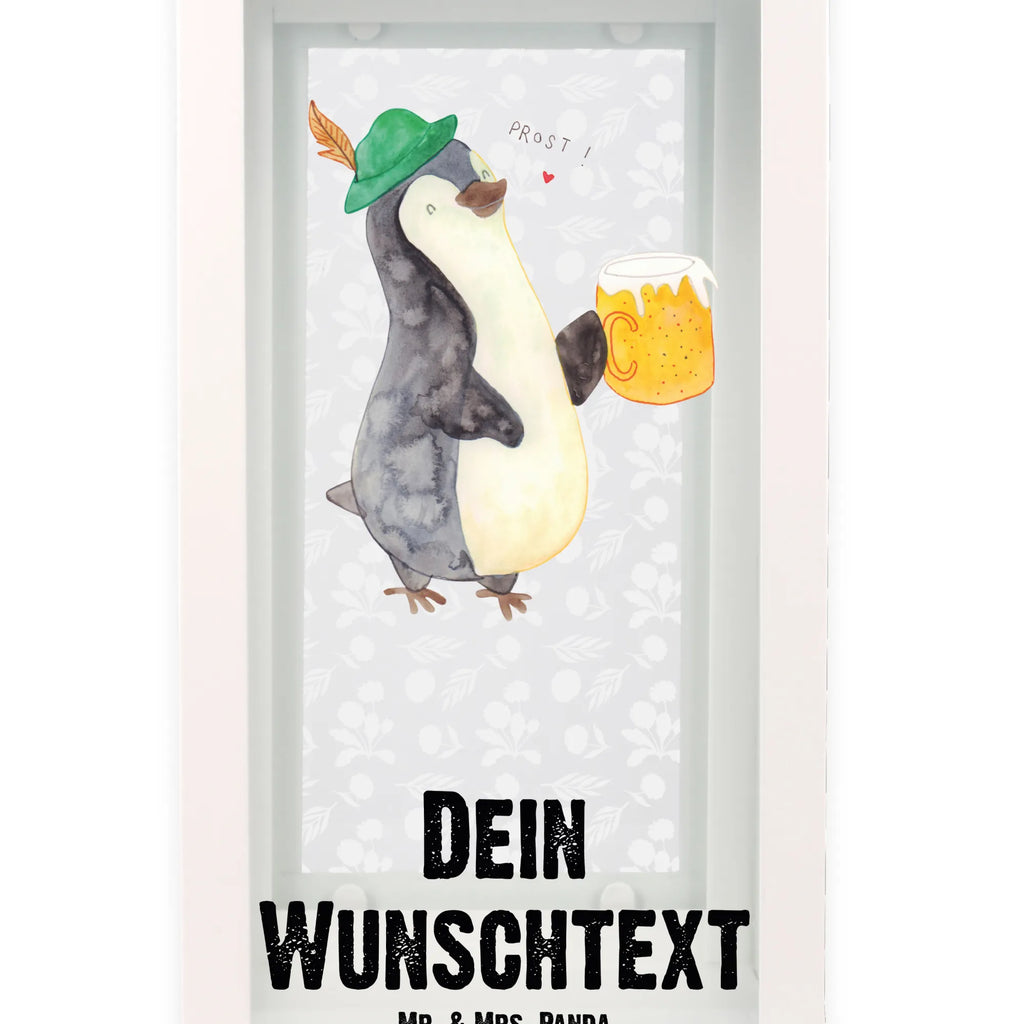 Personalisierte Deko Laterne Pinguin Bier Gartenlampe, Gartenleuchte, Gartendekoration, Gartenlicht, Laterne kleine Laternen, XXL Laternen, Laterne groß, Pinguin, Pinguine, Bier, Oktoberfest