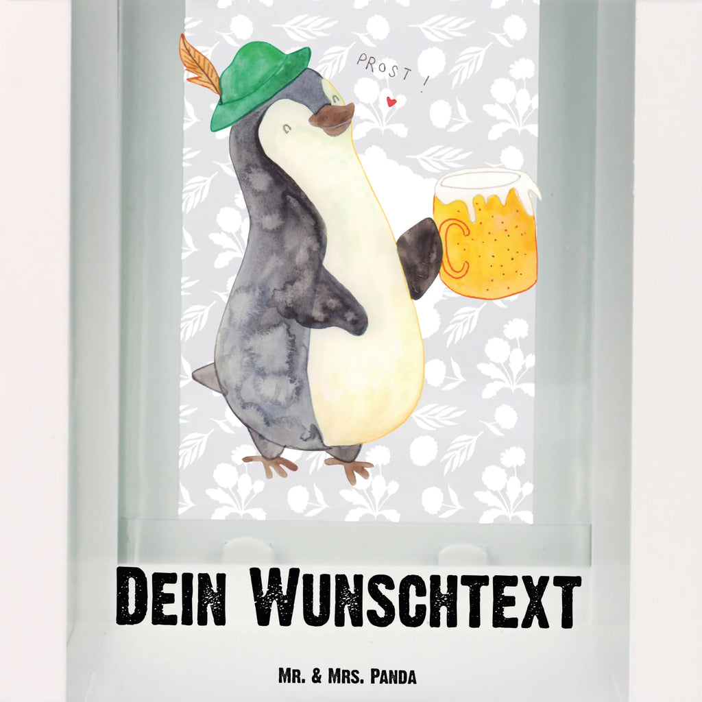 Personalisierte Deko Laterne Pinguin Bier Gartenlampe, Gartenleuchte, Gartendekoration, Gartenlicht, Laterne kleine Laternen, XXL Laternen, Laterne groß, Pinguin, Pinguine, Bier, Oktoberfest