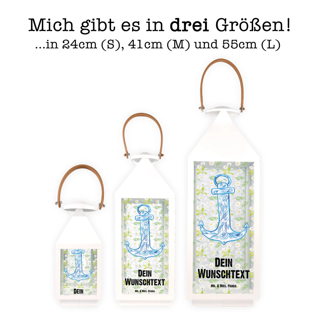 Personalisierte Deko Laterne Anker Blau Gartenlampe, Gartenleuchte, Gartendekoration, Gartenlicht, Laterne kleine Laternen, XXL Laternen, Laterne groß, Tiermotive, Gute Laune, lustige Sprüche, Tiere