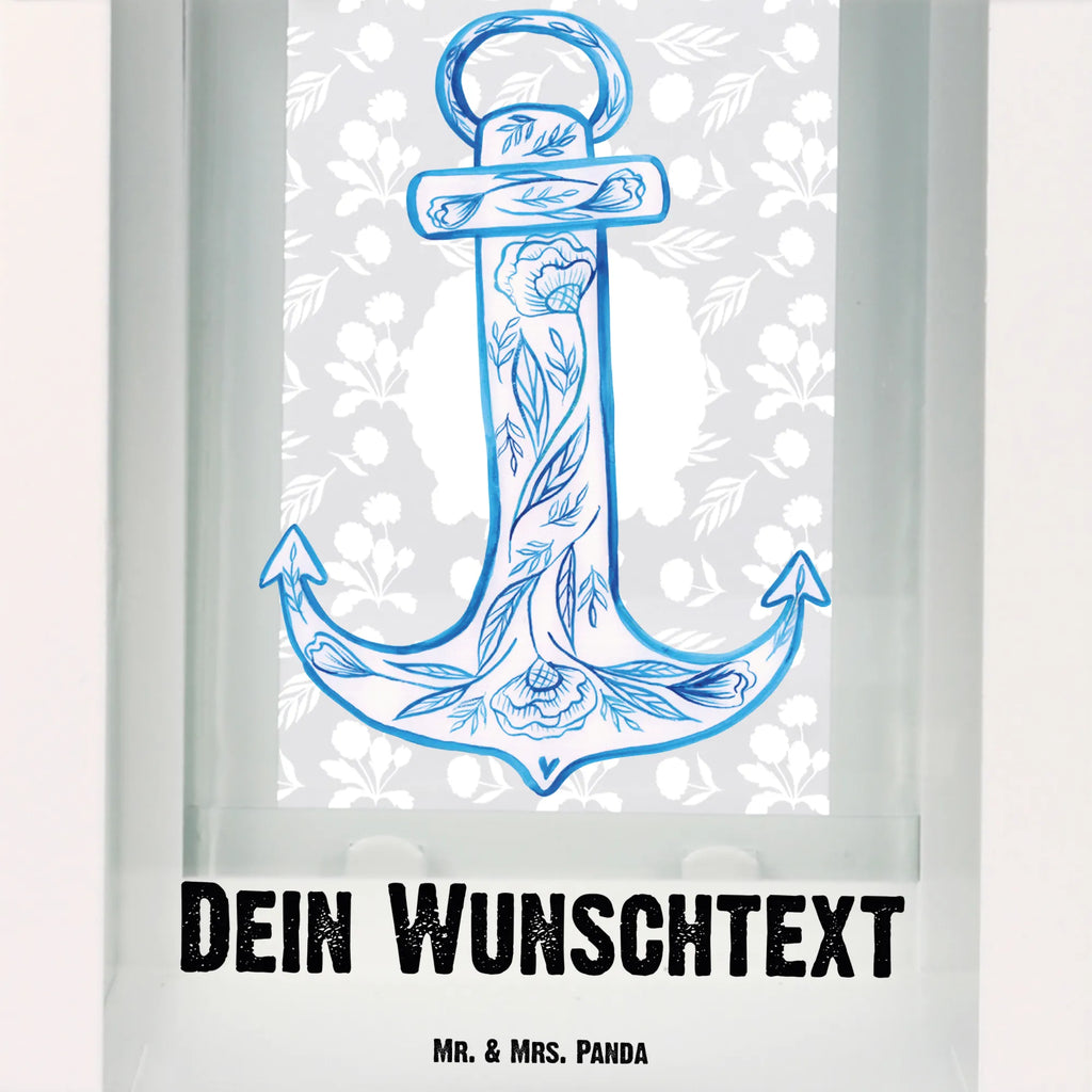 Personalisierte Deko Laterne Anker Blau Gartenlampe, Gartenleuchte, Gartendekoration, Gartenlicht, Laterne kleine Laternen, XXL Laternen, Laterne groß, Tiermotive, Gute Laune, lustige Sprüche, Tiere