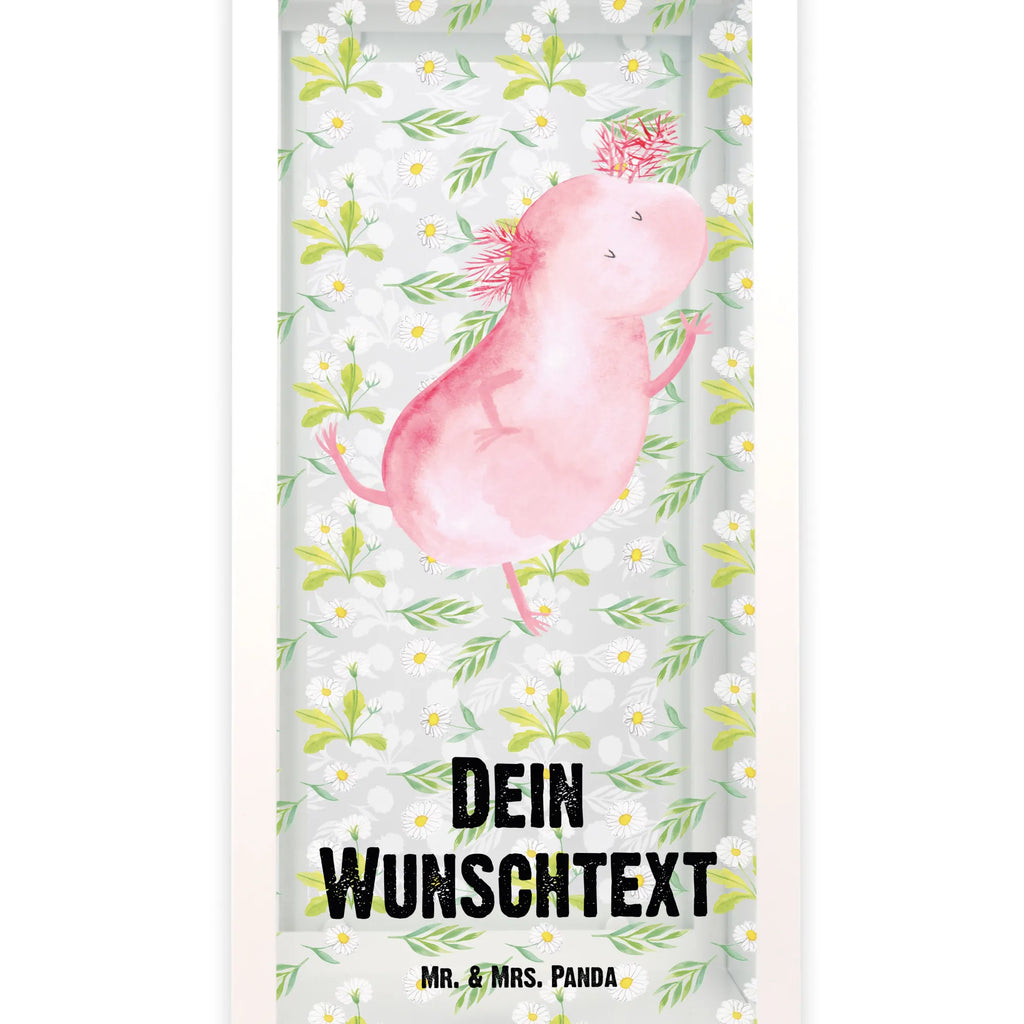 Personalisierte Deko Laterne Axolotl tanzt Gartenlampe, Gartenleuchte, Gartendekoration, Gartenlicht, Laterne kleine Laternen, XXL Laternen, Laterne groß, Axolotl, Molch, Axolot, Schwanzlurch, Lurch, Lurche, Dachschaden, Sterne, verrückt, Freundin, beste Freundin