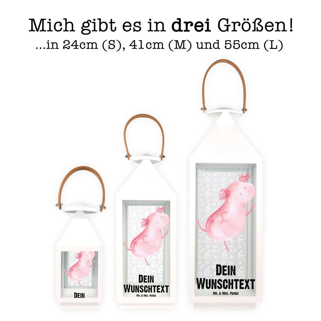 Personalisierte Deko Laterne Axolotl tanzt Gartenlampe, Gartenleuchte, Gartendekoration, Gartenlicht, Laterne kleine Laternen, XXL Laternen, Laterne groß, Axolotl, Molch, Axolot, Schwanzlurch, Lurch, Lurche, Dachschaden, Sterne, verrückt, Freundin, beste Freundin