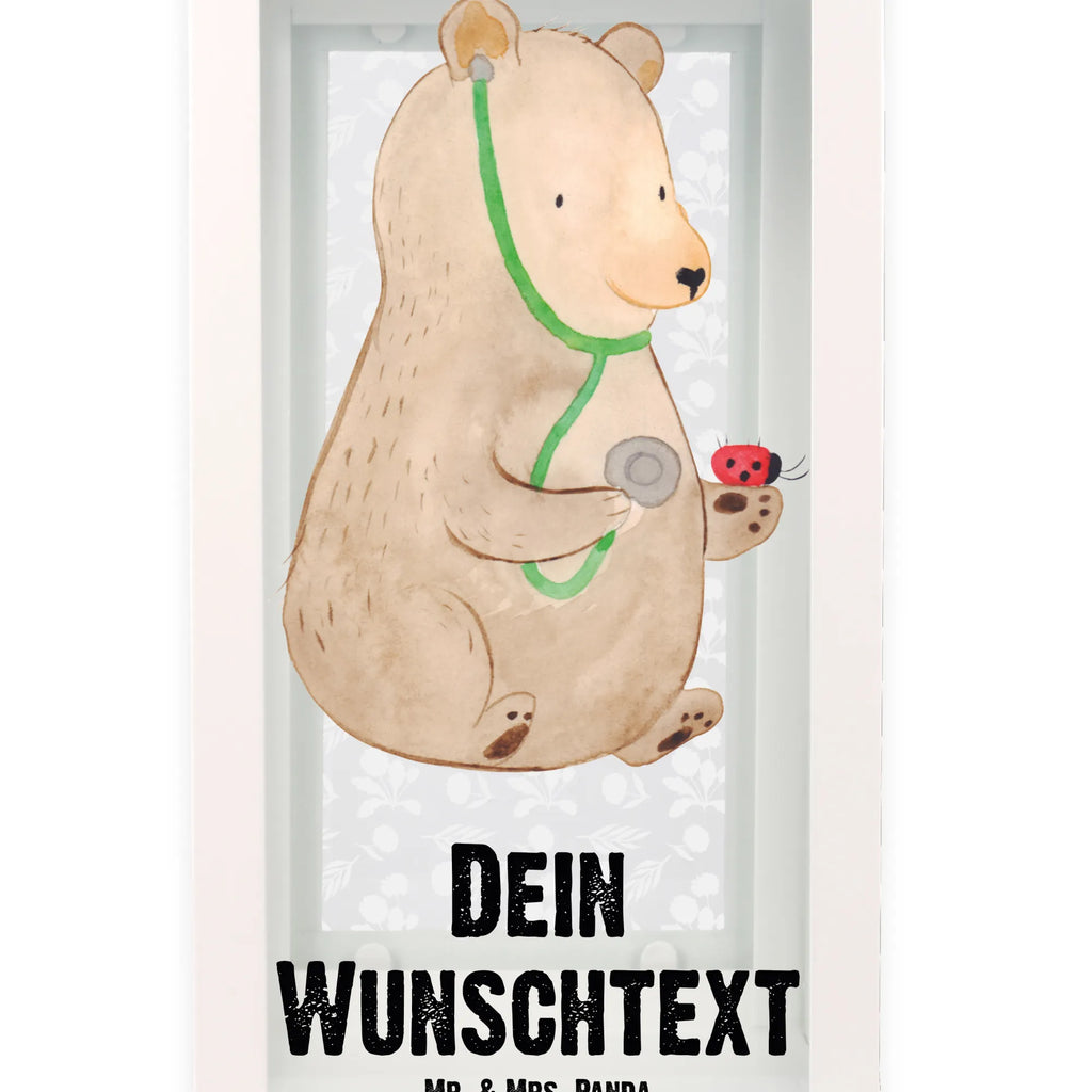 Personalisierte Deko Laterne Bär Arzt Gartenlampe, Gartenleuchte, Gartendekoration, Gartenlicht, Laterne kleine Laternen, XXL Laternen, Laterne groß, Bär, Teddy, Teddybär, Arzt, Ärztin, Doktor, Professor, Doktorin, Professorin