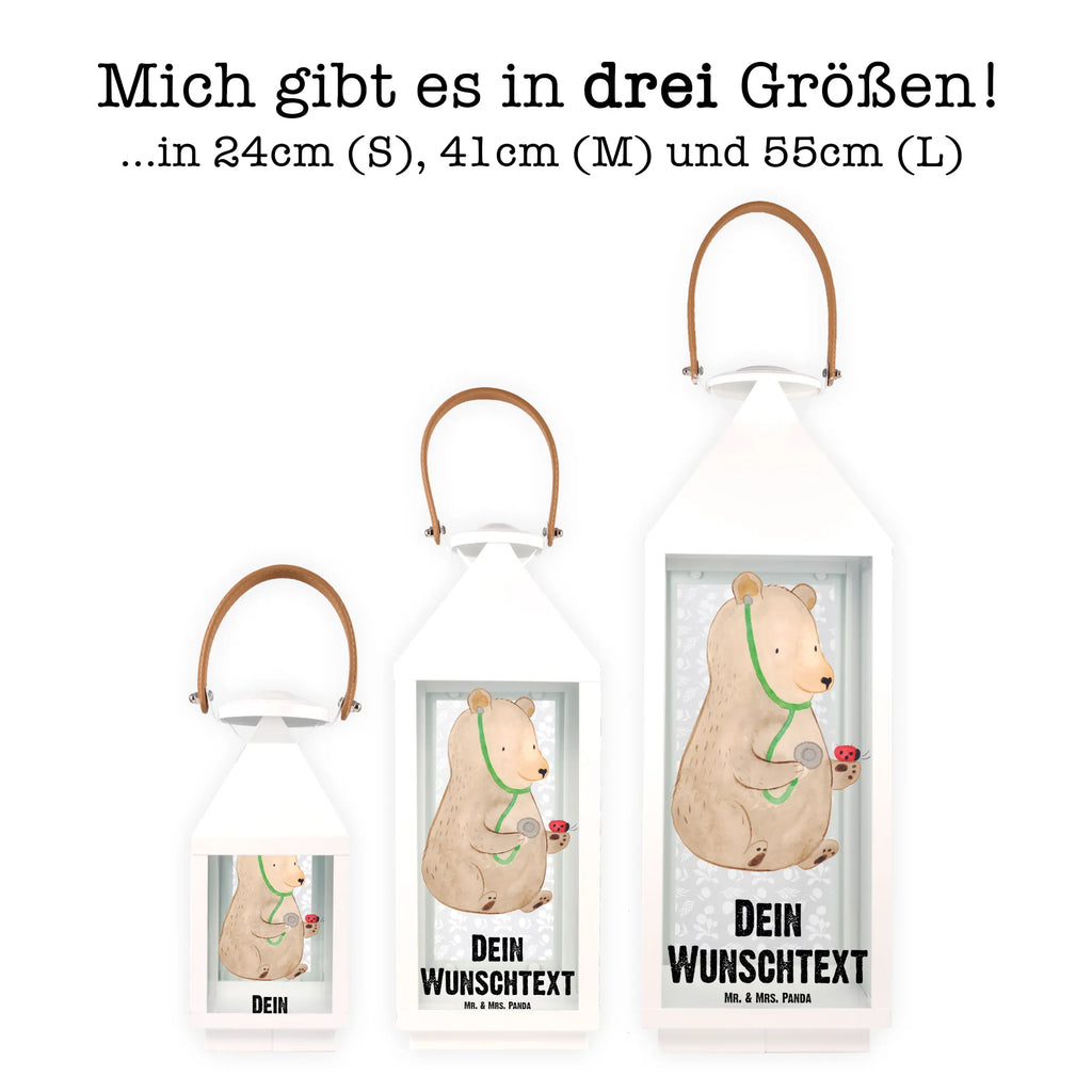 Personalisierte Deko Laterne Bär Arzt Gartenlampe, Gartenleuchte, Gartendekoration, Gartenlicht, Laterne kleine Laternen, XXL Laternen, Laterne groß, Bär, Teddy, Teddybär, Arzt, Ärztin, Doktor, Professor, Doktorin, Professorin