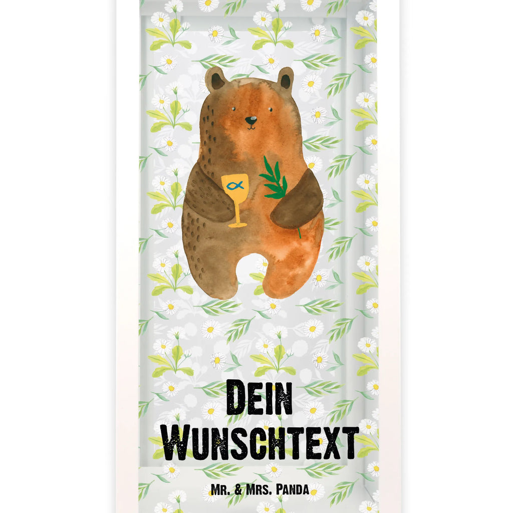 Personalisierte Deko Laterne Konfirmation-Bär Gartenlampe, Gartenleuchte, Gartendekoration, Gartenlicht, Laterne kleine Laternen, XXL Laternen, Laterne groß, Bär, Teddy, Teddybär, Konfirmation, Kirche, evangelisch, Gottesdienst