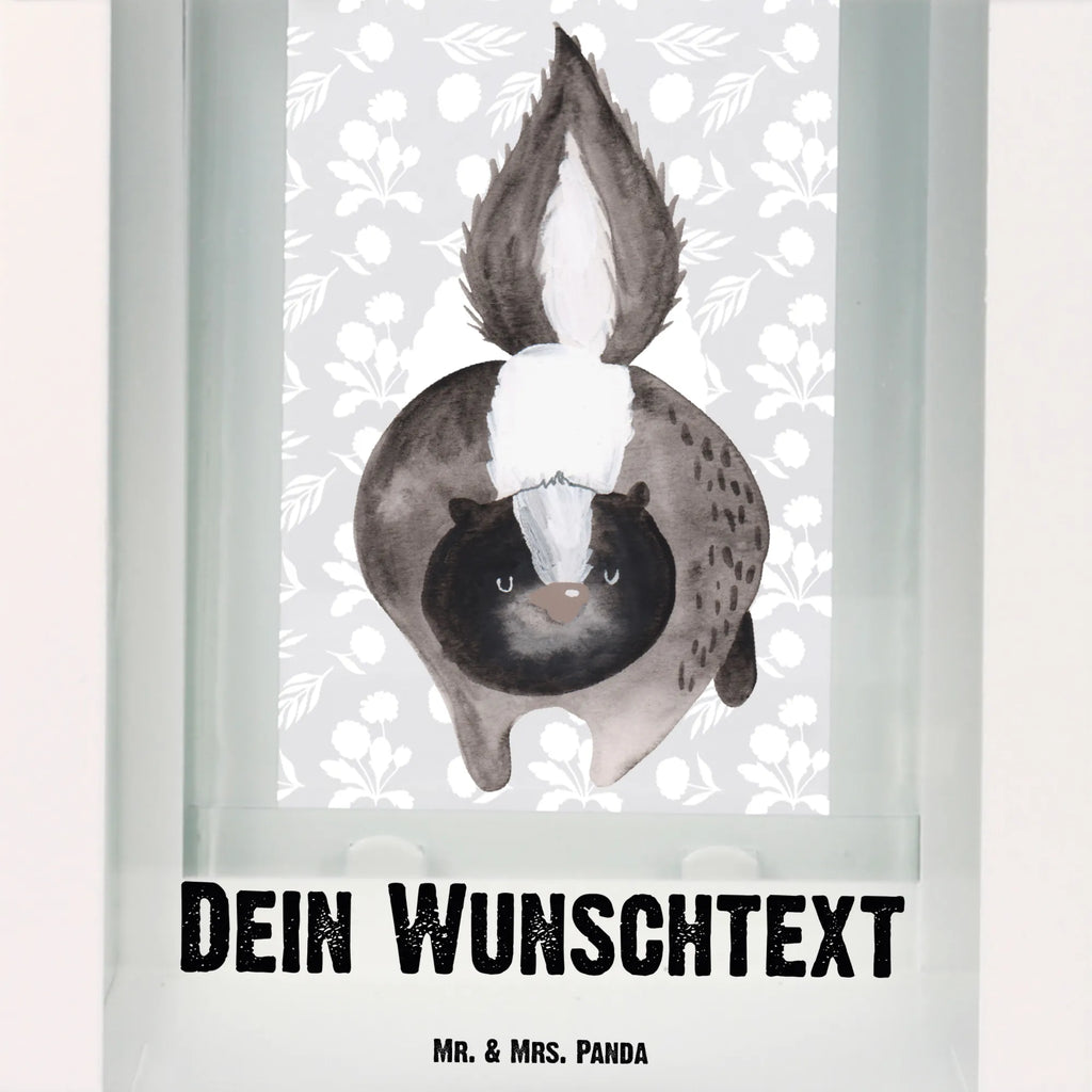 Personalisierte Deko Laterne Stinktier Angriff Gartenlampe, Gartenleuchte, Gartendekoration, Gartenlicht, Laterne kleine Laternen, XXL Laternen, Laterne groß, Stinktier, Skunk, Wildtier, Raubtier, Stinker, Stinki, wütend, Drohung