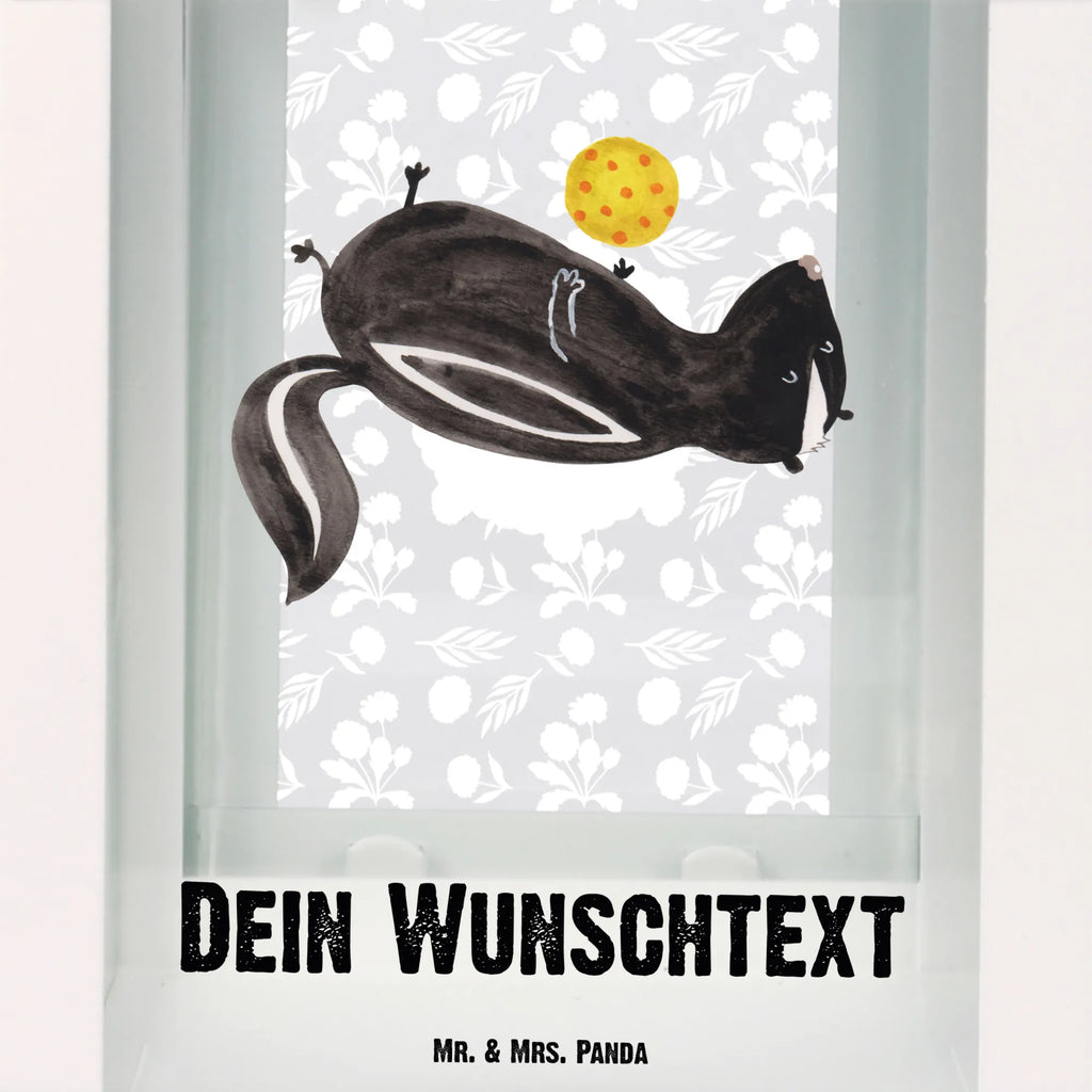 Personalisierte Deko Laterne Stinktier Ball Gartenlampe, Gartenleuchte, Gartendekoration, Gartenlicht, Laterne kleine Laternen, XXL Laternen, Laterne groß, Stinktier, Skunk, Wildtier, Raubtier, Stinker, Stinki, verspielt, Weisheit