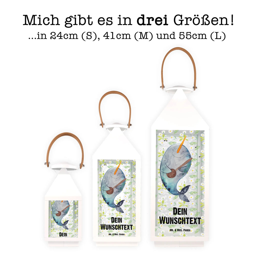 Personalisierte Deko Laterne Narwal Gitarre Gartenlampe, Gartenleuchte, Gartendekoration, Gartenlicht, Laterne kleine Laternen, XXL Laternen, Laterne groß, Meerestiere, Meer, Urlaub, Narwal, Wal, Tanzen, Probleme, Problemlösung, Frust, Gespräche, Gitarre