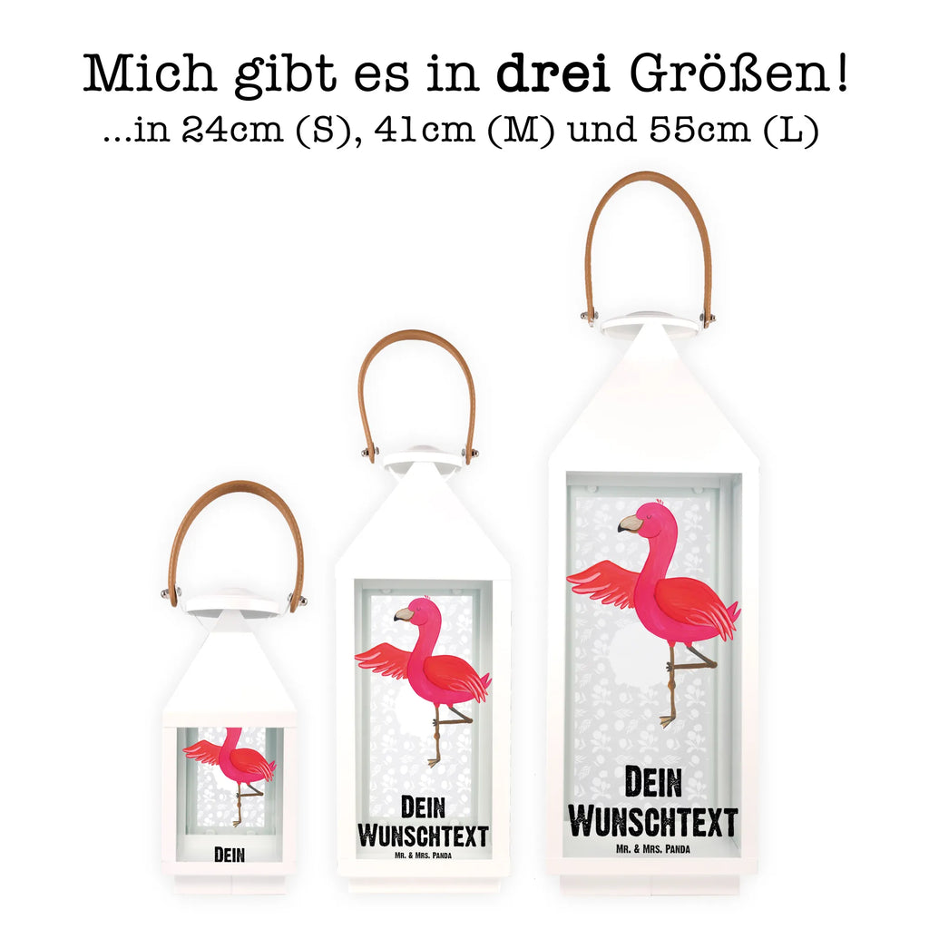 Personalisierte Deko Laterne Flamingo Yoga Gartenlampe, Gartenleuchte, Gartendekoration, Gartenlicht, Laterne kleine Laternen, XXL Laternen, Laterne groß, Flamingo, Vogel, Yoga, Namaste, Achtsamkeit, Yoga-Übung, Entspannung, Ärger, Aufregen, Tiefenentspannung