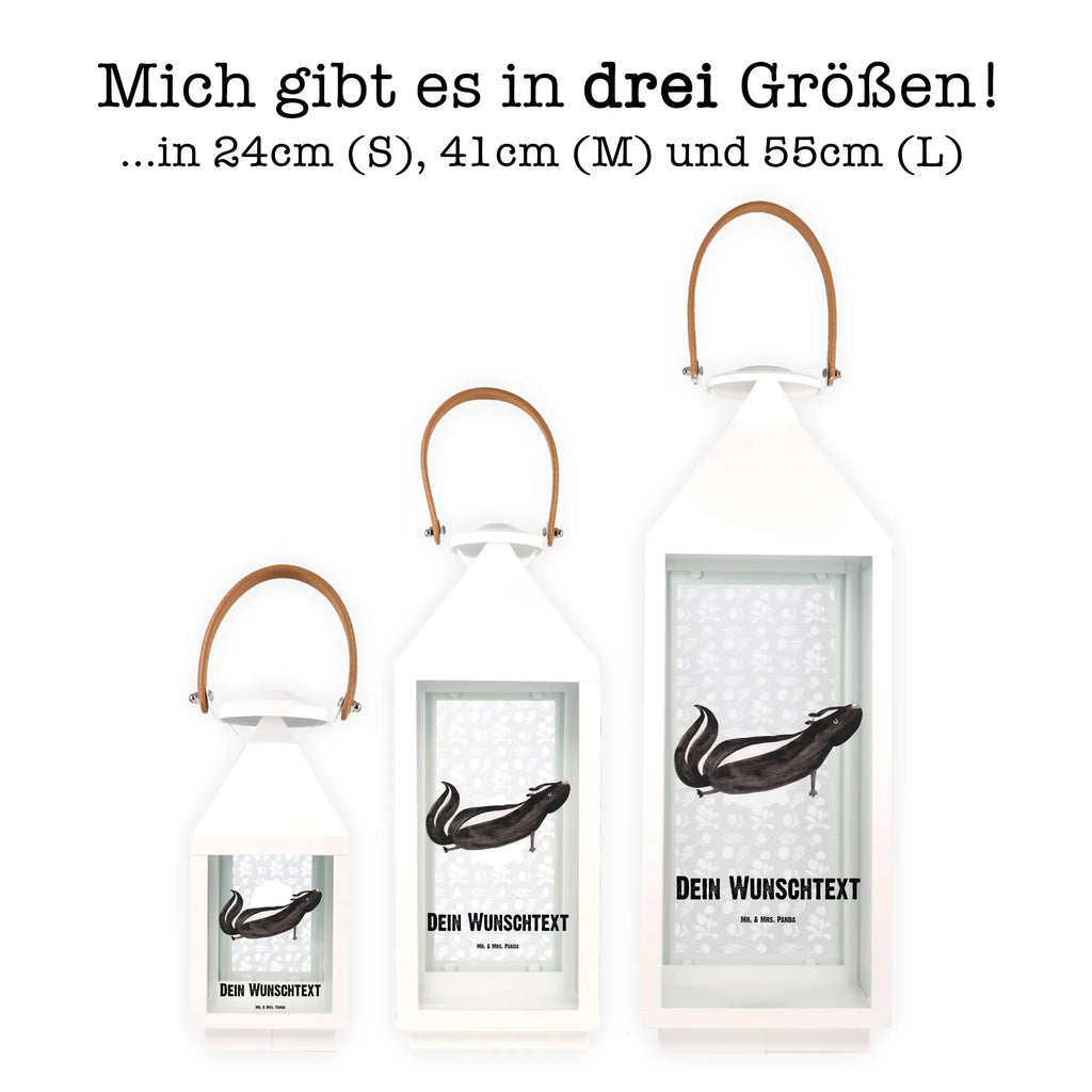 Personalisierte Deko Laterne Stinktier Yoga Gartenlampe, Gartenleuchte, Gartendekoration, Gartenlicht, Laterne kleine Laternen, XXL Laternen, Laterne groß, Stinktier, Skunk, Wildtier, Raubtier, Stinker, Stinki, Yoga, Namaste, Lebe, Liebe, Lache