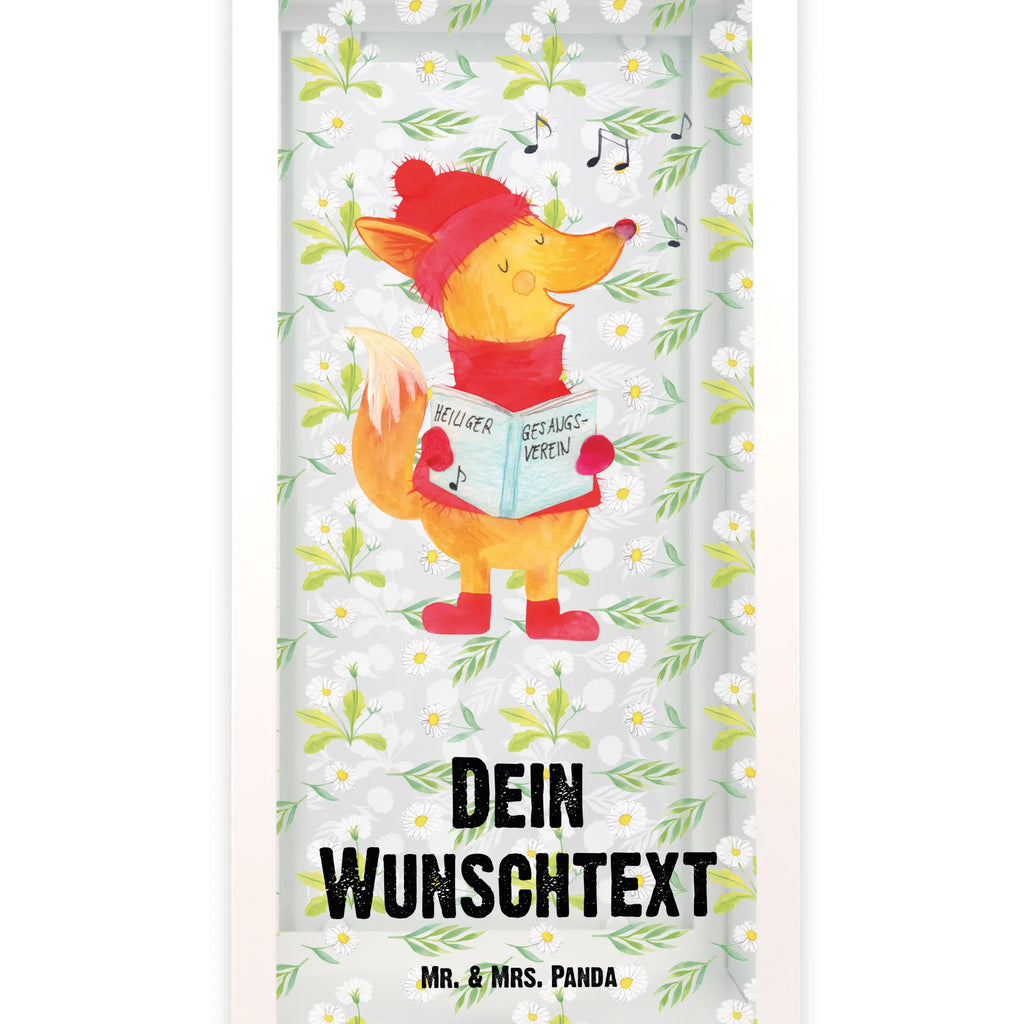 Personalisierte Deko Laterne Fuchs Sänger Gartenlampe, Gartenleuchte, Gartendekoration, Gartenlicht, Laterne kleine Laternen, XXL Laternen, Laterne groß, Winter, Weihnachten, Weihnachtsdeko, Nikolaus, Advent, Heiligabend, Wintermotiv, Fuchs, Füchse, Sänger, Geschenk Sänger, Singen, Weihnachtslieder