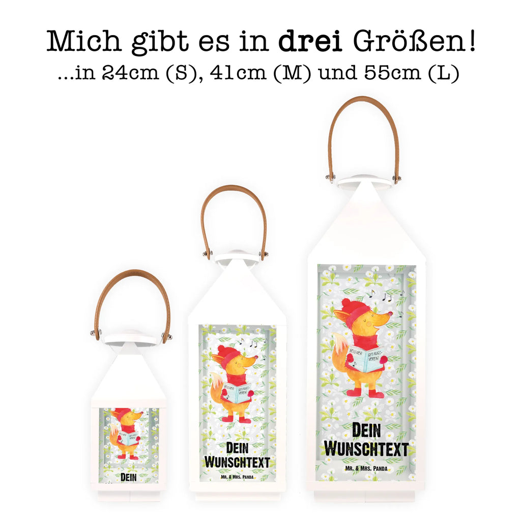 Personalisierte Deko Laterne Fuchs Sänger Gartenlampe, Gartenleuchte, Gartendekoration, Gartenlicht, Laterne kleine Laternen, XXL Laternen, Laterne groß, Winter, Weihnachten, Weihnachtsdeko, Nikolaus, Advent, Heiligabend, Wintermotiv, Fuchs, Füchse, Sänger, Geschenk Sänger, Singen, Weihnachtslieder