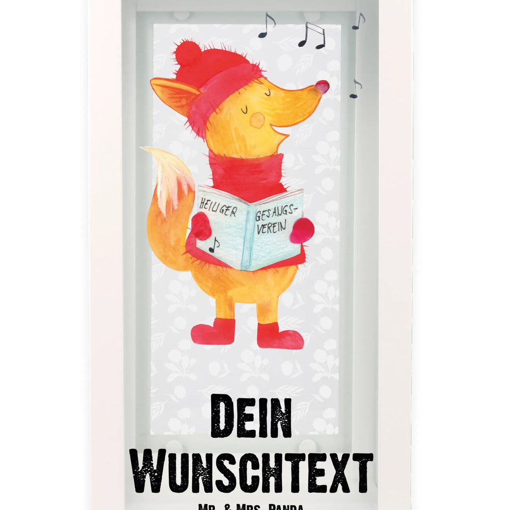 Personalisierte Deko Laterne Fuchs Sänger Gartenlampe, Gartenleuchte, Gartendekoration, Gartenlicht, Laterne kleine Laternen, XXL Laternen, Laterne groß, Winter, Weihnachten, Weihnachtsdeko, Nikolaus, Advent, Heiligabend, Wintermotiv, Fuchs, Füchse, Sänger, Geschenk Sänger, Singen, Weihnachtslieder