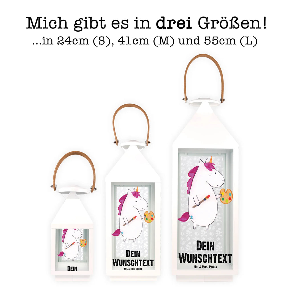 Personalisierte Deko Laterne Einhorn Künstler Gartenlampe, Gartenleuchte, Gartendekoration, Gartenlicht, Laterne kleine Laternen, XXL Laternen, Laterne groß, Einhorn, Einhörner, Einhorn Deko, Pegasus, Unicorn, Englisch, Künstler, Artist, Malen, Zeichnen, Welt, Farbe, Stift, Pinsel, Geschenk, Maler