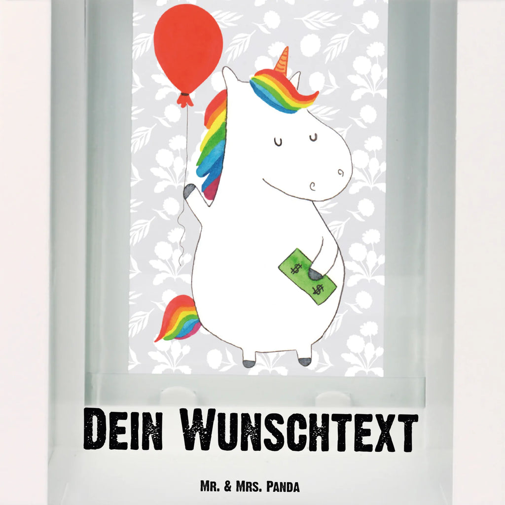 Personalisierte Deko Laterne Einhorn Luftballon Gartenlampe, Gartenleuchte, Gartendekoration, Gartenlicht, Laterne kleine Laternen, XXL Laternen, Laterne groß, Einhorn, Einhörner, Einhorn Deko, Pegasus, Unicorn, Luftballon, Geld, Lebenslust, Freude, Geschenk, Freundin