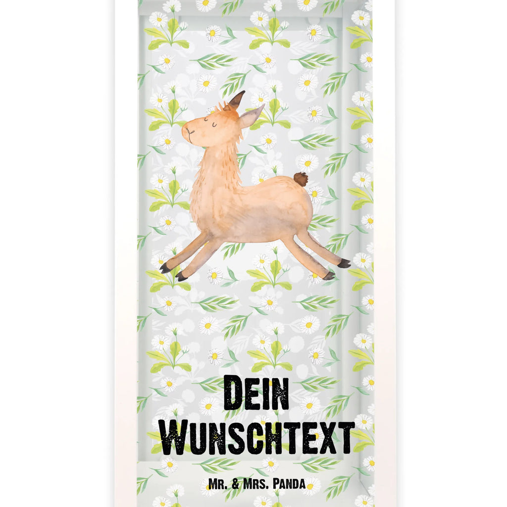 Personalisierte Deko Laterne Lama springend Gartenlampe, Gartenleuchte, Gartendekoration, Gartenlicht, Laterne kleine Laternen, XXL Laternen, Laterne groß, Lama, Alpaka, Lamas, Lieblingstag, Happy day, fröhlich, Glück, Freundin, Liebeskummer, Neustart, guten Morgen, Start, Prüfung, Abitur