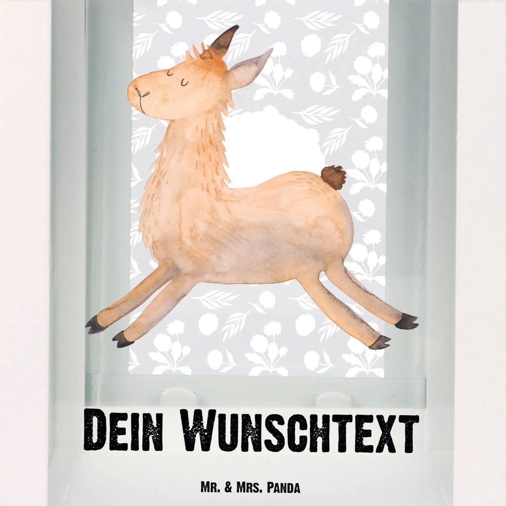 Personalisierte Deko Laterne Lama springend Gartenlampe, Gartenleuchte, Gartendekoration, Gartenlicht, Laterne kleine Laternen, XXL Laternen, Laterne groß, Lama, Alpaka, Lamas, Lieblingstag, Happy day, fröhlich, Glück, Freundin, Liebeskummer, Neustart, guten Morgen, Start, Prüfung, Abitur