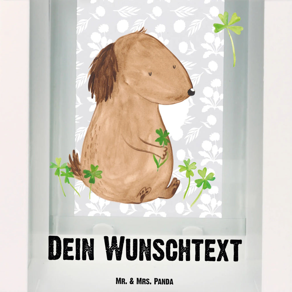 Personalisierte Deko Laterne Hund Kleeblatt Gartenlampe, Gartenleuchte, Gartendekoration, Gartenlicht, Laterne kleine Laternen, XXL Laternen, Laterne groß, Hund, Hundemotiv, Haustier, Hunderasse, Tierliebhaber, Hundebesitzer, Sprüche, Kleeblatt, Glück, Tagträume, Motivation, Neuanfang, Geschenk, Glücksbringer, Selbstliebe, Achtsamkeit