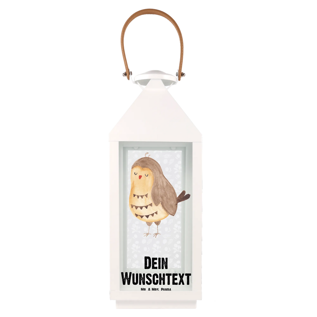 Personalisierte Deko Laterne Eule Zufrieden Gartenlampe, Gartenleuchte, Gartendekoration, Gartenlicht, Laterne kleine Laternen, XXL Laternen, Laterne groß, Eule, Eule Spruch, Eule deko, Owl, Liebe Spruch, Romantisch, Wortspiel lustig, Spruch schön, Geschenk Hochzeitstag