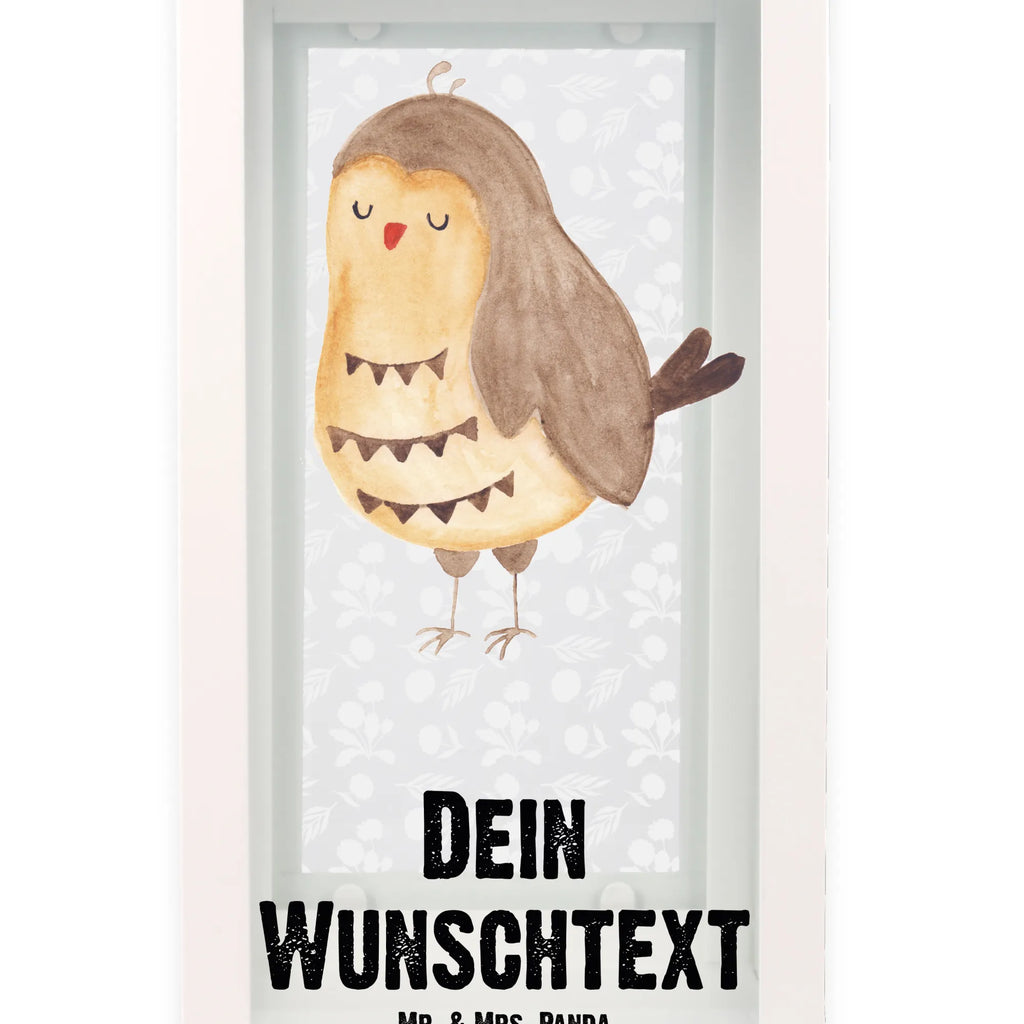 Personalisierte Deko Laterne Eule Zufrieden Gartenlampe, Gartenleuchte, Gartendekoration, Gartenlicht, Laterne kleine Laternen, XXL Laternen, Laterne groß, Eule, Eule Spruch, Eule deko, Owl, Liebe Spruch, Romantisch, Wortspiel lustig, Spruch schön, Geschenk Hochzeitstag