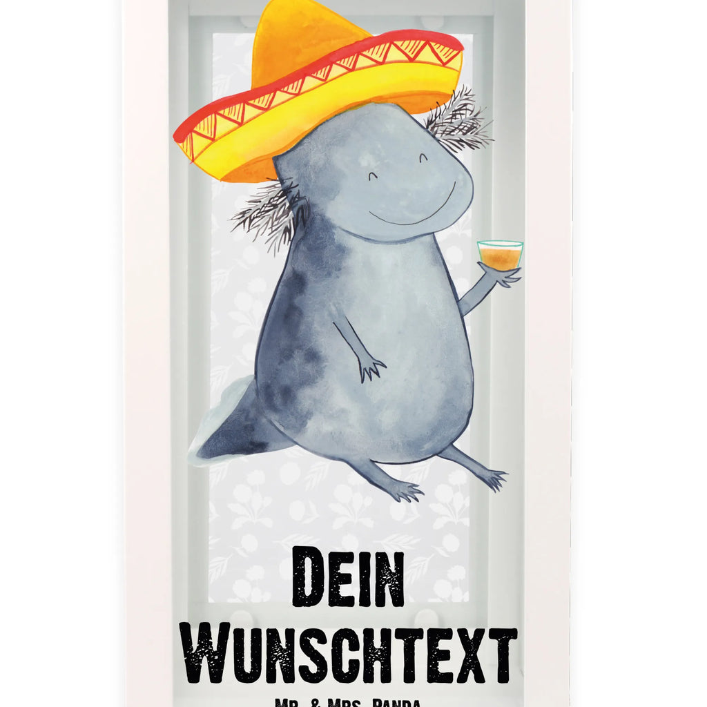 Personalisierte Deko Laterne Axolotl Tequila Gartenlampe, Gartenleuchte, Gartendekoration, Gartenlicht, Laterne kleine Laternen, XXL Laternen, Laterne groß, Axolotl, Molch, Mexico, Mexiko, Sombrero, Zitrone, Tequila, Motivation, Spruch, Schwanzlurch, Lurch, Lurche, Axolot, Feuerdrache, Feuersalamander