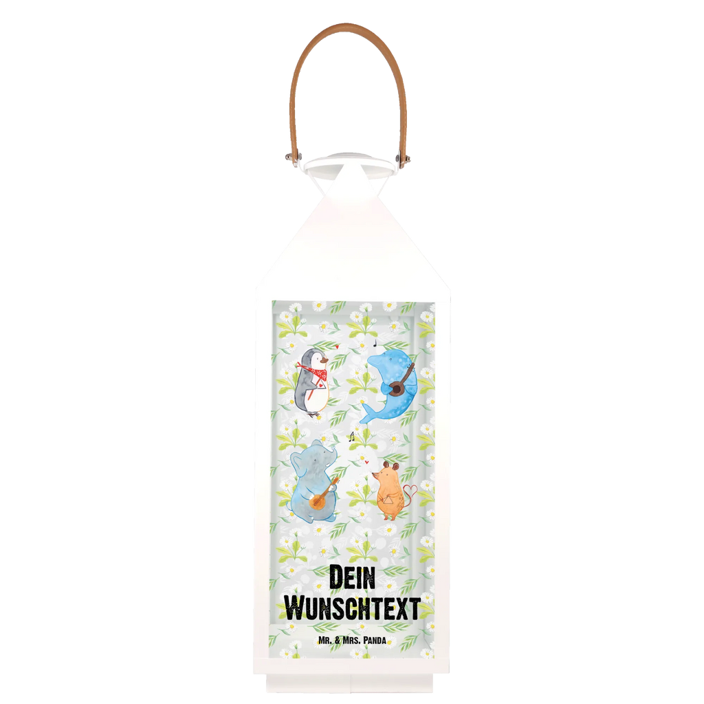 Personalisierte Deko Laterne Big Band Gartenlampe, Gartenleuchte, Gartendekoration, Gartenlicht, Laterne kleine Laternen, XXL Laternen, Laterne groß, Tiermotive, Gute Laune, lustige Sprüche, Tiere, Hund, Pinguin, Maus, Elefant, Delfin, Gitarre, Band, Triangel, Musikanten, Musik