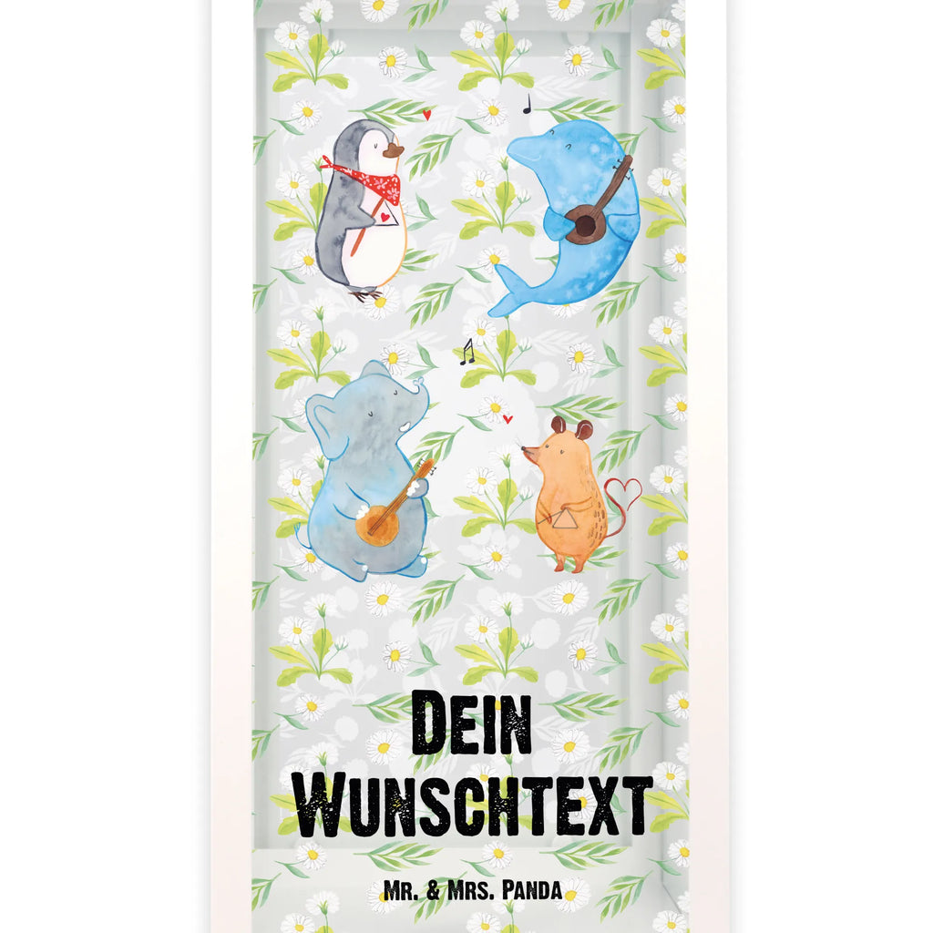 Personalisierte Deko Laterne Big Band Gartenlampe, Gartenleuchte, Gartendekoration, Gartenlicht, Laterne kleine Laternen, XXL Laternen, Laterne groß, Tiermotive, Gute Laune, lustige Sprüche, Tiere, Hund, Pinguin, Maus, Elefant, Delfin, Gitarre, Band, Triangel, Musikanten, Musik