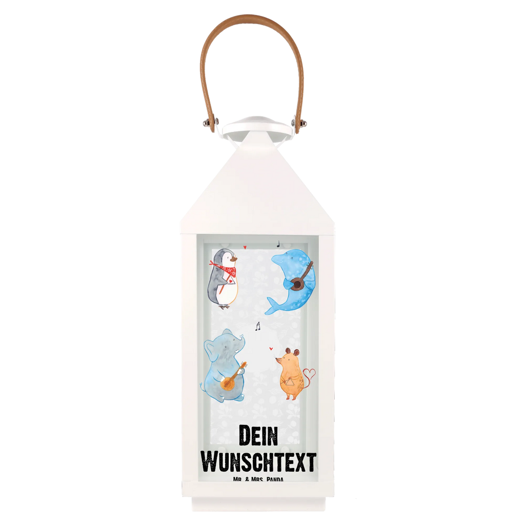 Personalisierte Deko Laterne Big Band Gartenlampe, Gartenleuchte, Gartendekoration, Gartenlicht, Laterne kleine Laternen, XXL Laternen, Laterne groß, Tiermotive, Gute Laune, lustige Sprüche, Tiere, Hund, Pinguin, Maus, Elefant, Delfin, Gitarre, Band, Triangel, Musikanten, Musik