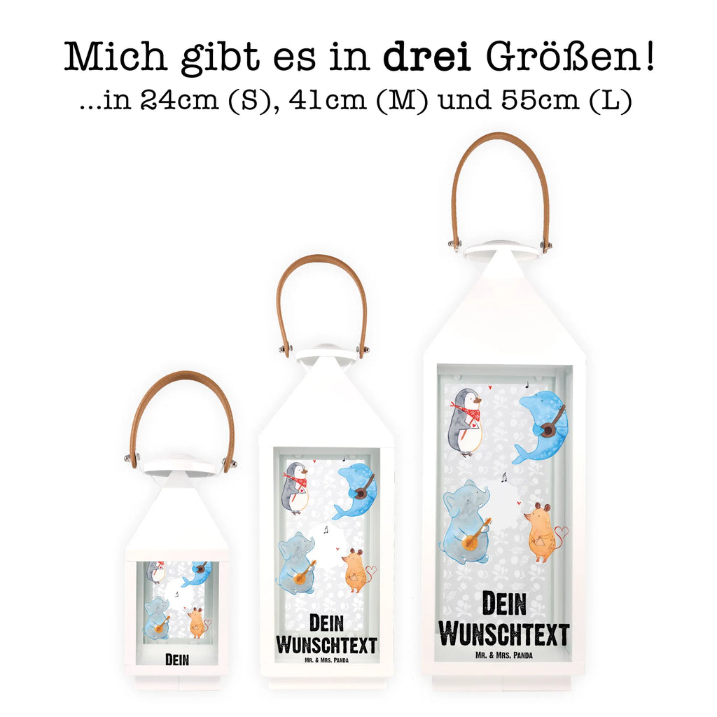 Personalisierte Deko Laterne Big Band Gartenlampe, Gartenleuchte, Gartendekoration, Gartenlicht, Laterne kleine Laternen, XXL Laternen, Laterne groß, Tiermotive, Gute Laune, lustige Sprüche, Tiere, Hund, Pinguin, Maus, Elefant, Delfin, Gitarre, Band, Triangel, Musikanten, Musik