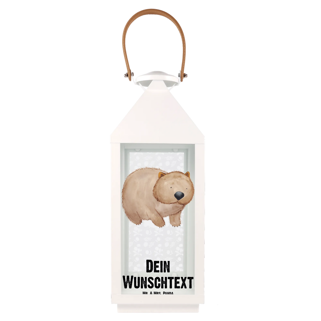 Personalisierte Deko Laterne Wombat Gartenlampe, Gartenleuchte, Gartendekoration, Gartenlicht, Laterne kleine Laternen, XXL Laternen, Laterne groß, Tiermotive, Gute Laune, lustige Sprüche, Tiere, Wombat, Das Leben ist schön, Motivation, Spruch, Australien