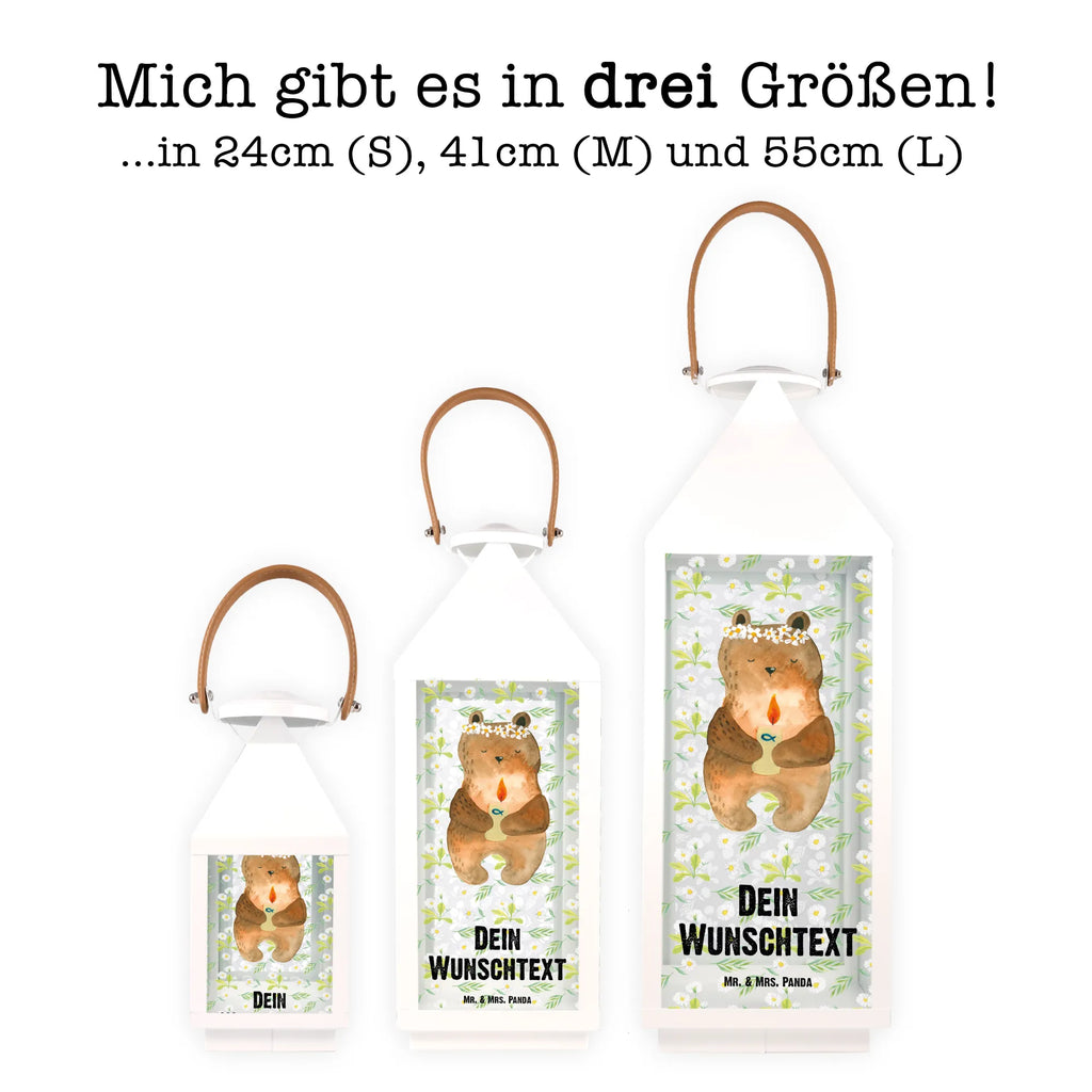 Personalisierte Deko Laterne Kommunion-Bär Gartenlampe, Gartenleuchte, Gartendekoration, Gartenlicht, Laterne kleine Laternen, XXL Laternen, Laterne groß, Bär, Teddy, Teddybär, Kommunion, Gottes Segen, Taufkerze, katholisch