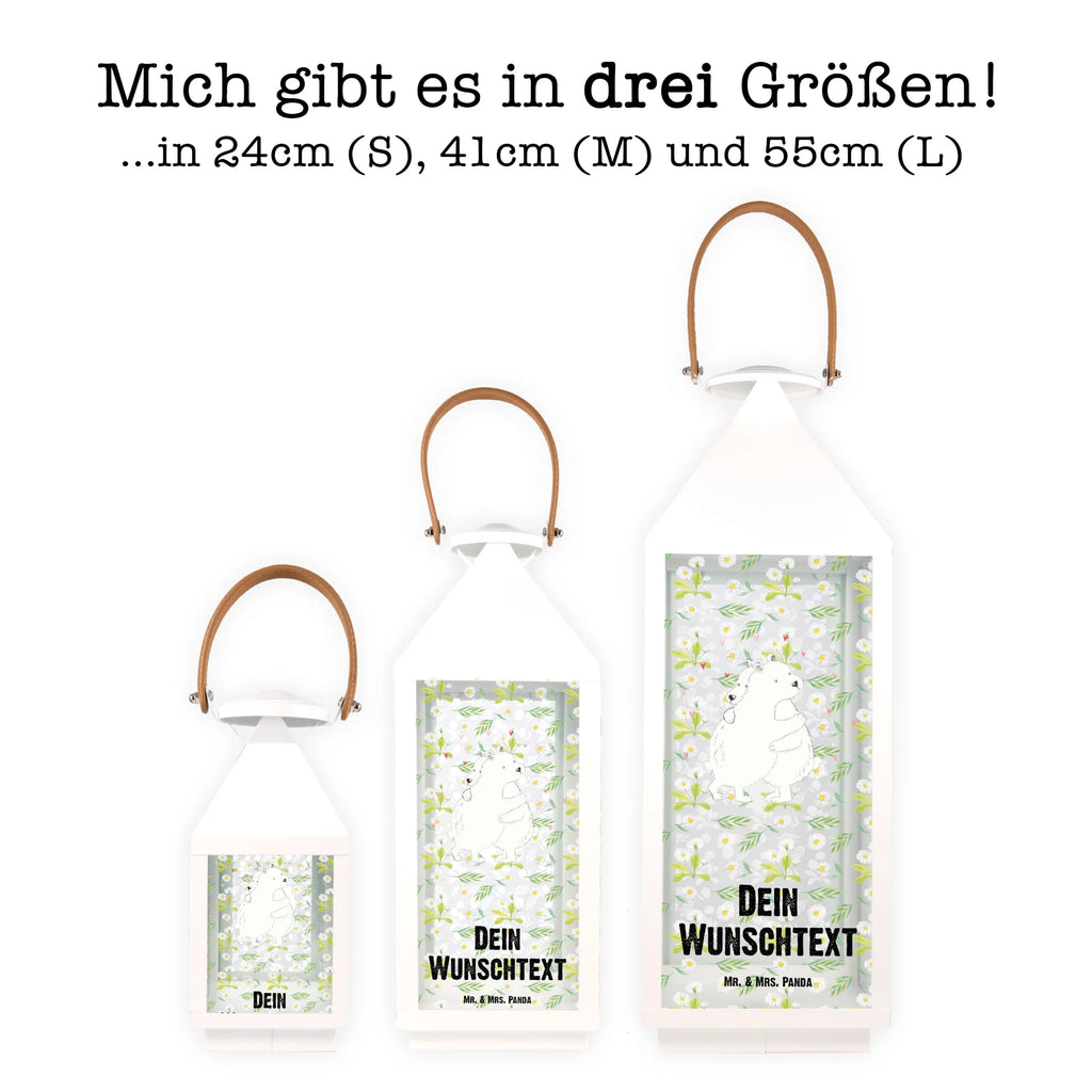 Personalisierte Deko Laterne Eisbär Umarmen Gartenlampe, Gartenleuchte, Gartendekoration, Gartenlicht, Laterne kleine Laternen, XXL Laternen, Laterne groß, Tiermotive, Gute Laune, lustige Sprüche, Tiere